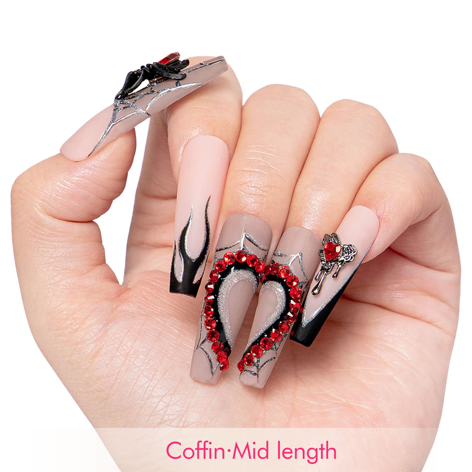 Midnight Spiderweb Handmade Nails H270