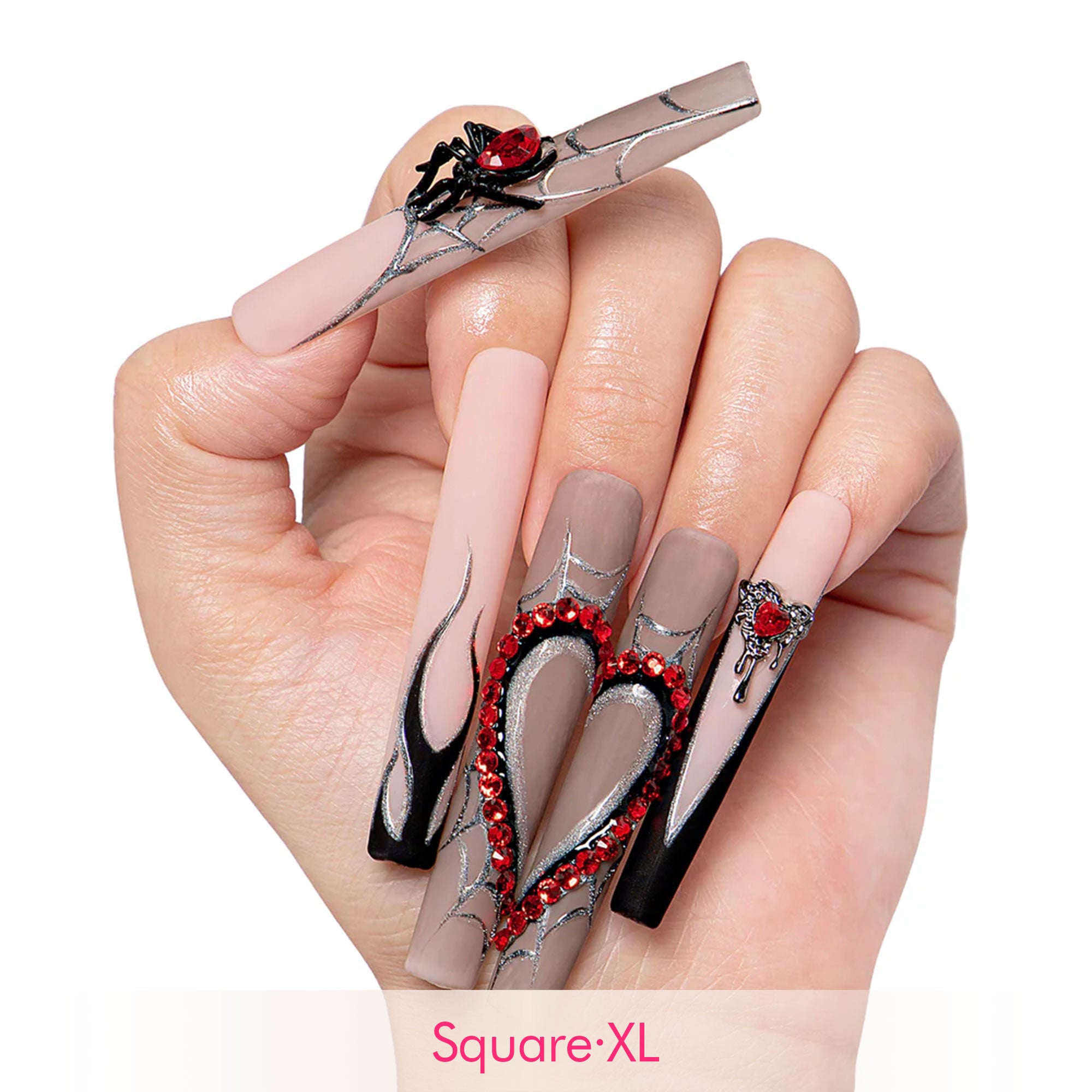 Midnight Spiderweb Handmade Nails H270