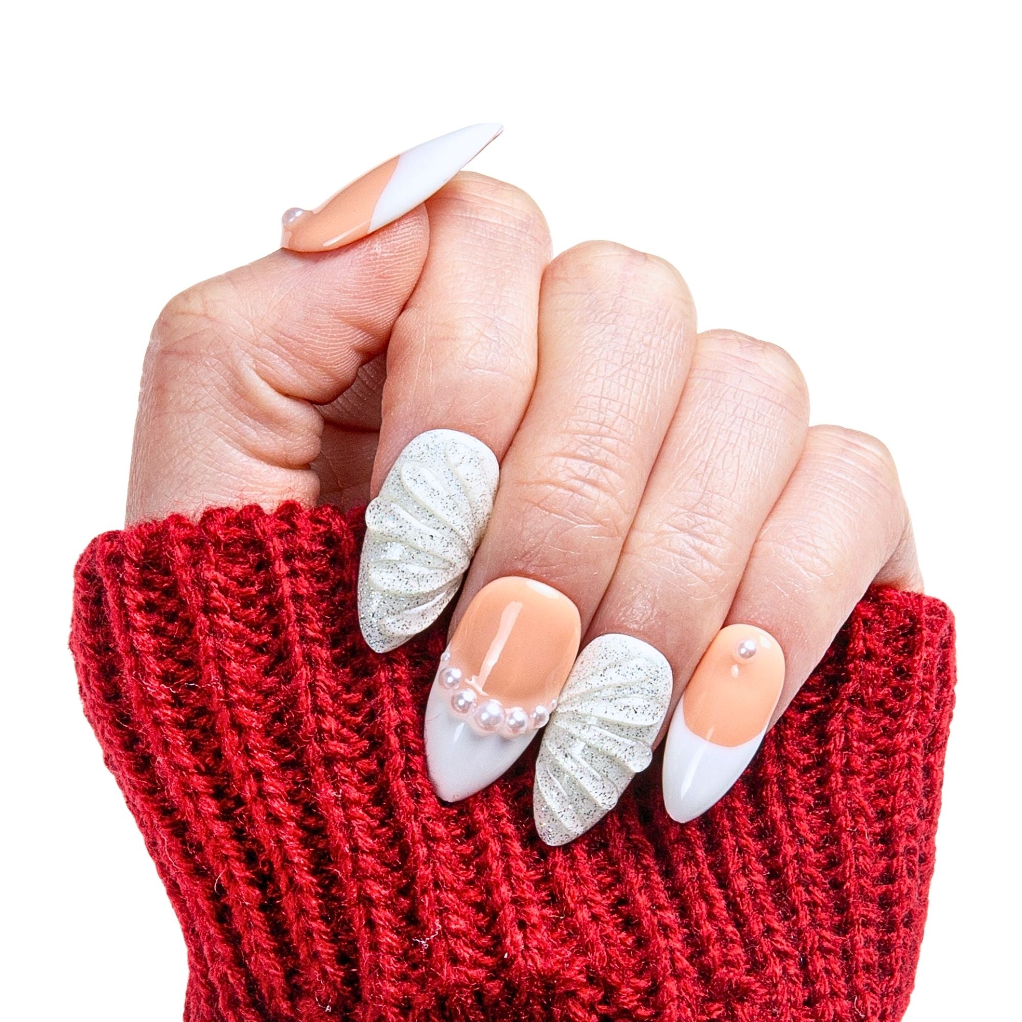 As Angel French Tip Handmade Nails H275