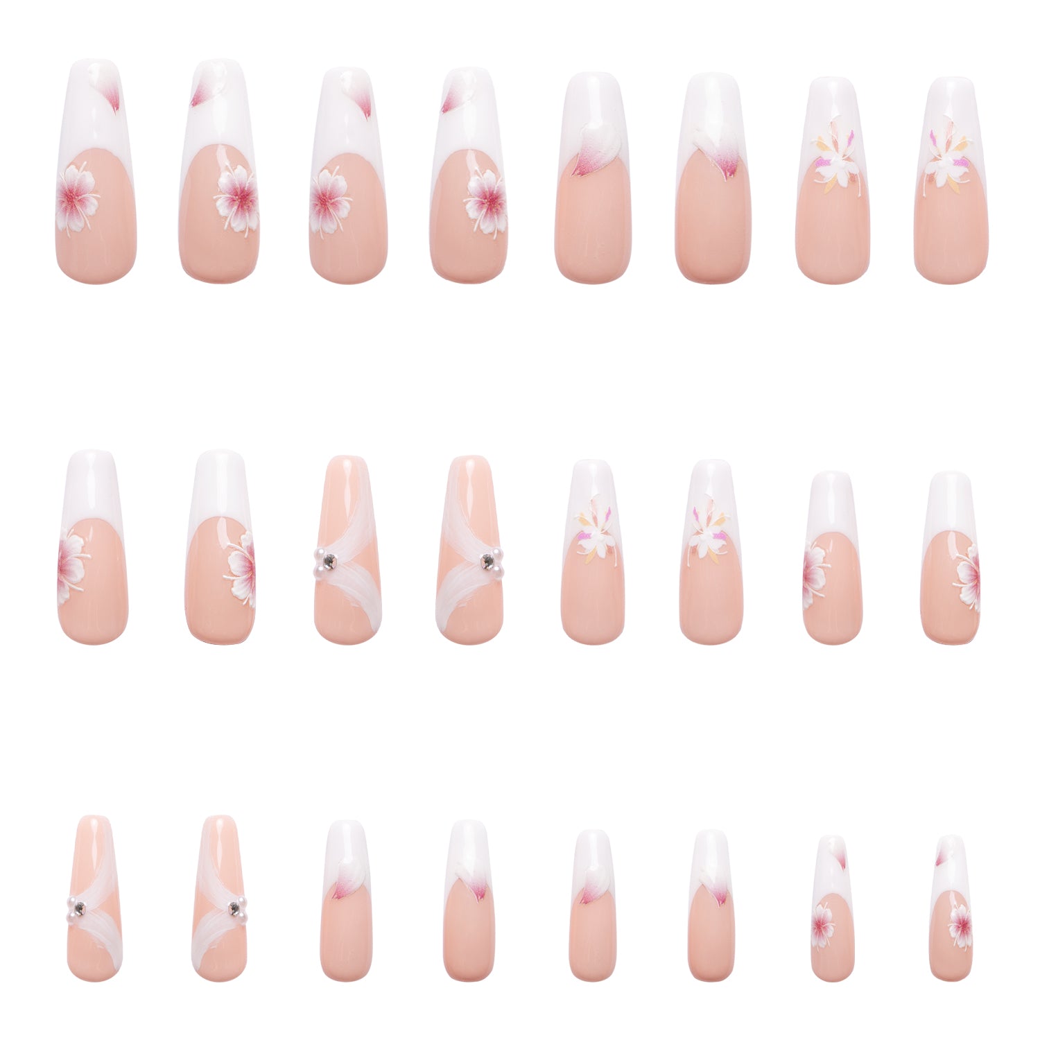 Falling Handmade Nails 24pcs H277