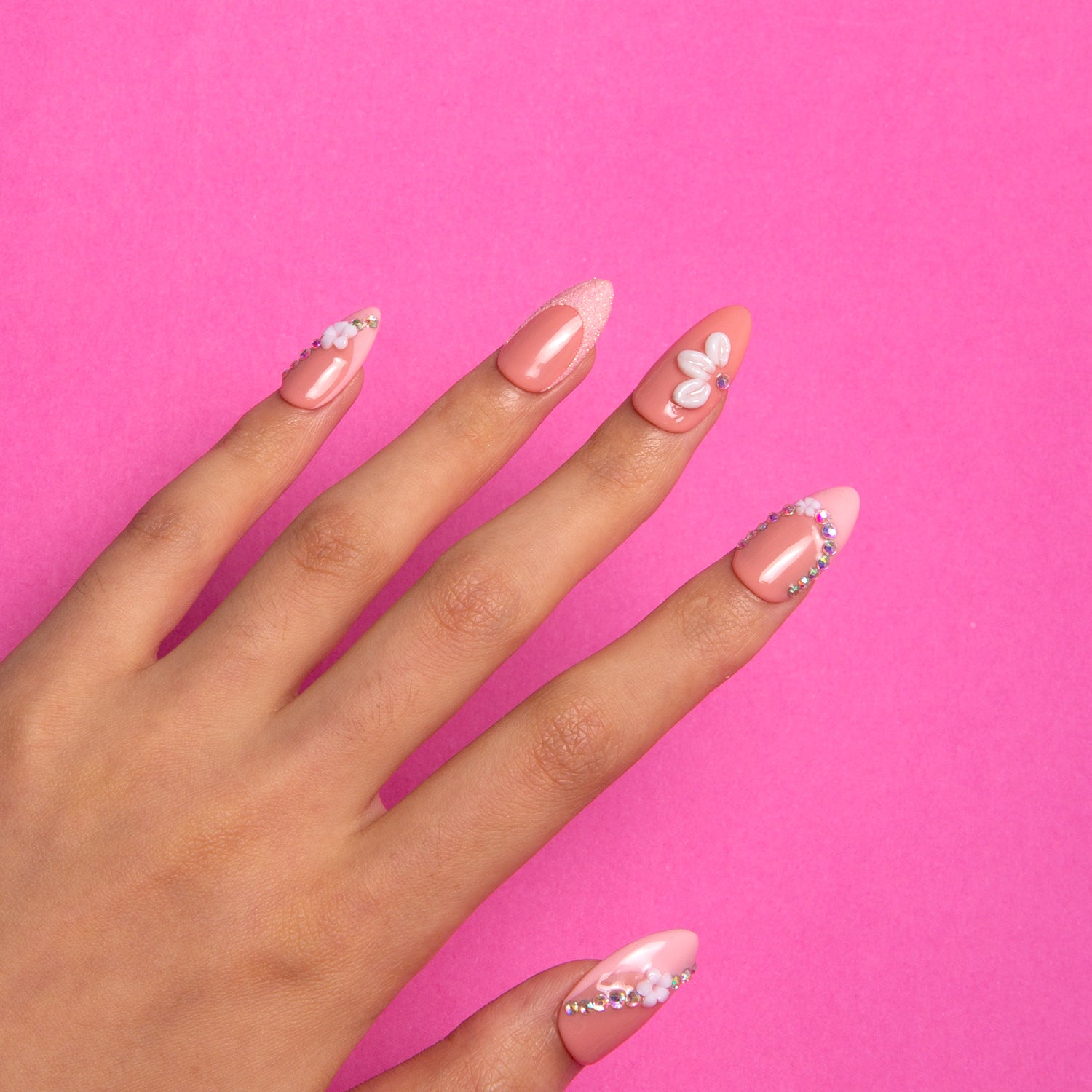 Pink Lady Handmade Almond Nails H281