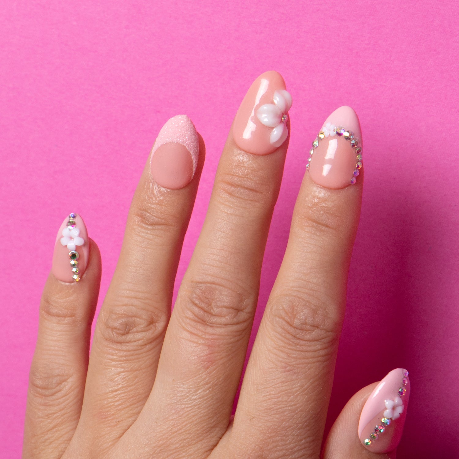 Pink Lady Handmade Almond Nails H281