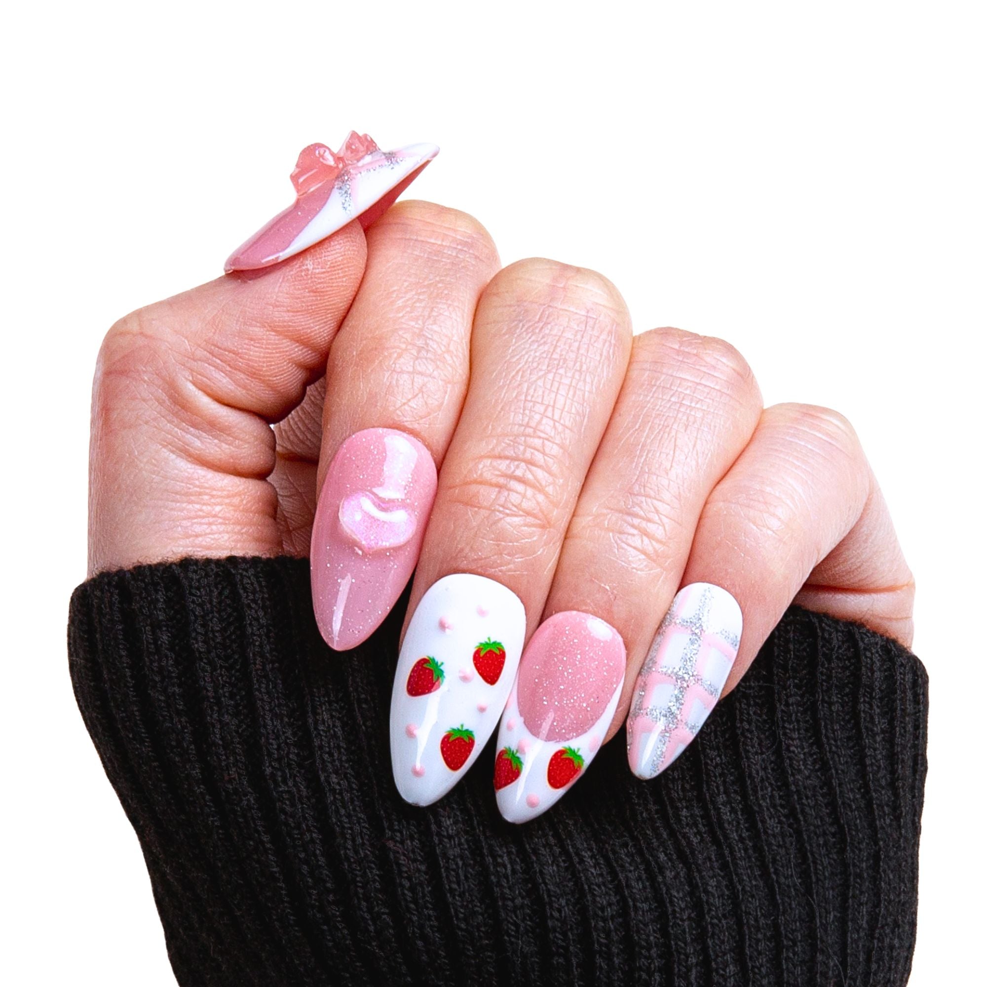 Strawberry Mousse Handmade Nails H286