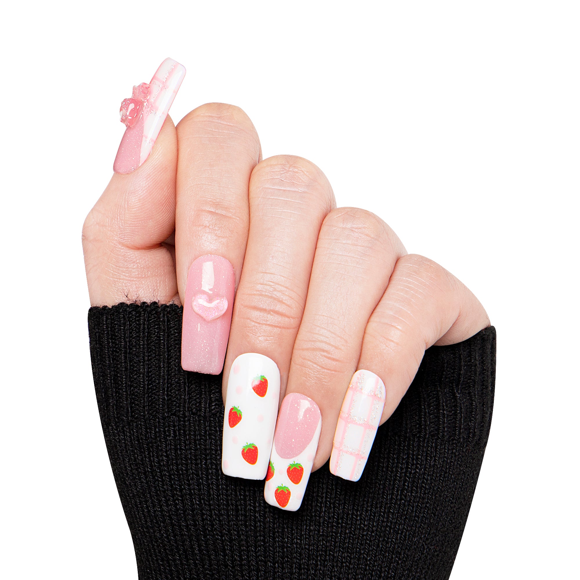 Strawberry Mousse Handmade Nails H286