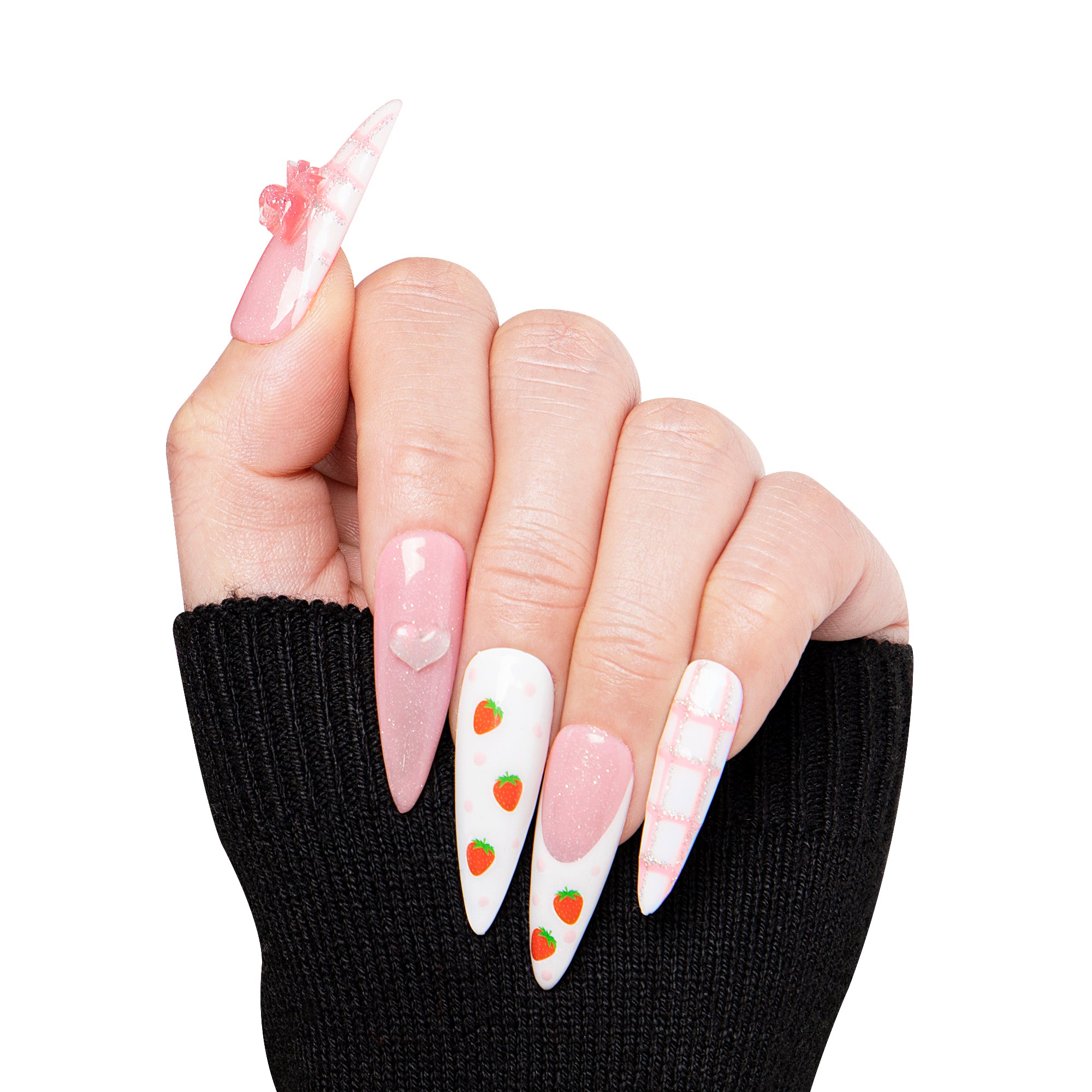 Strawberry Mousse Handmade Nails H286