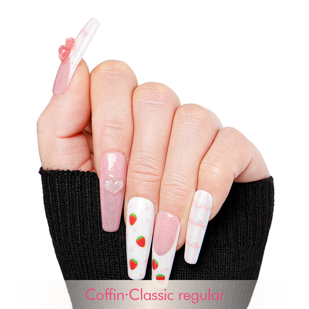 Strawberry Mousse Handmade Nails H286