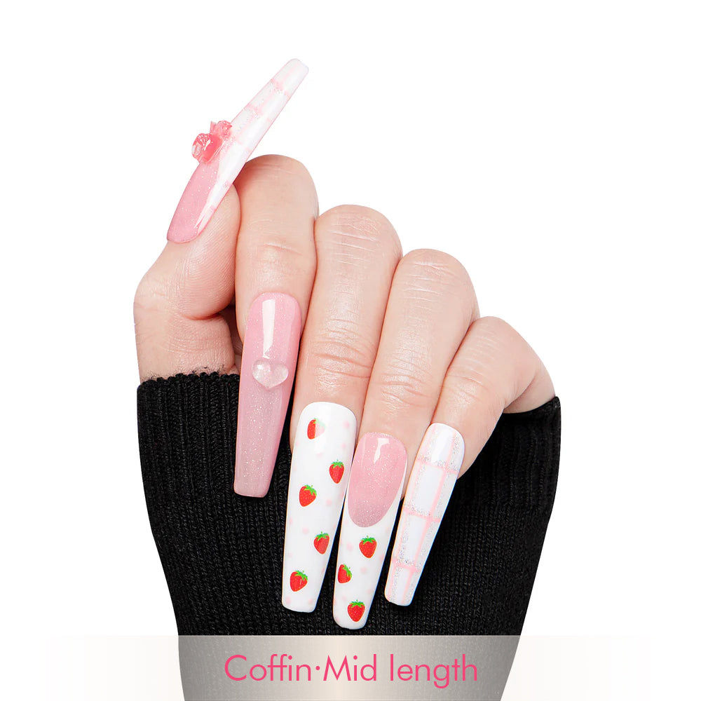 Strawberry Mousse Handmade Nails H286