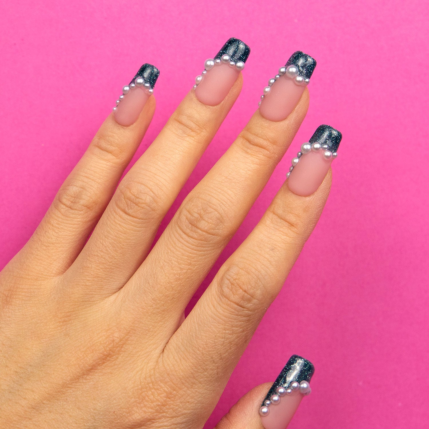 Moon Shadow Handmade Square Nails H292