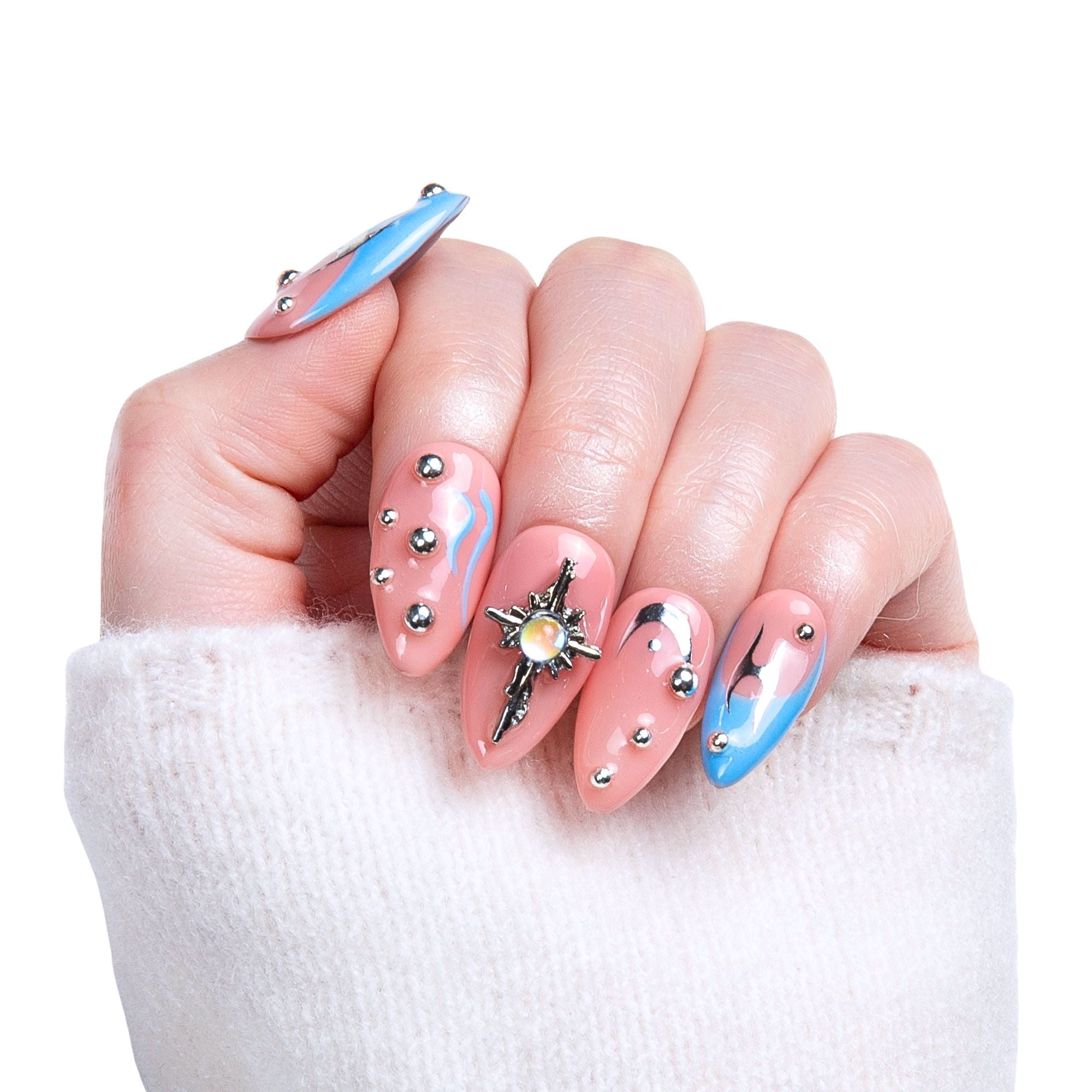 Moonlight Sea Handmade Nails H299