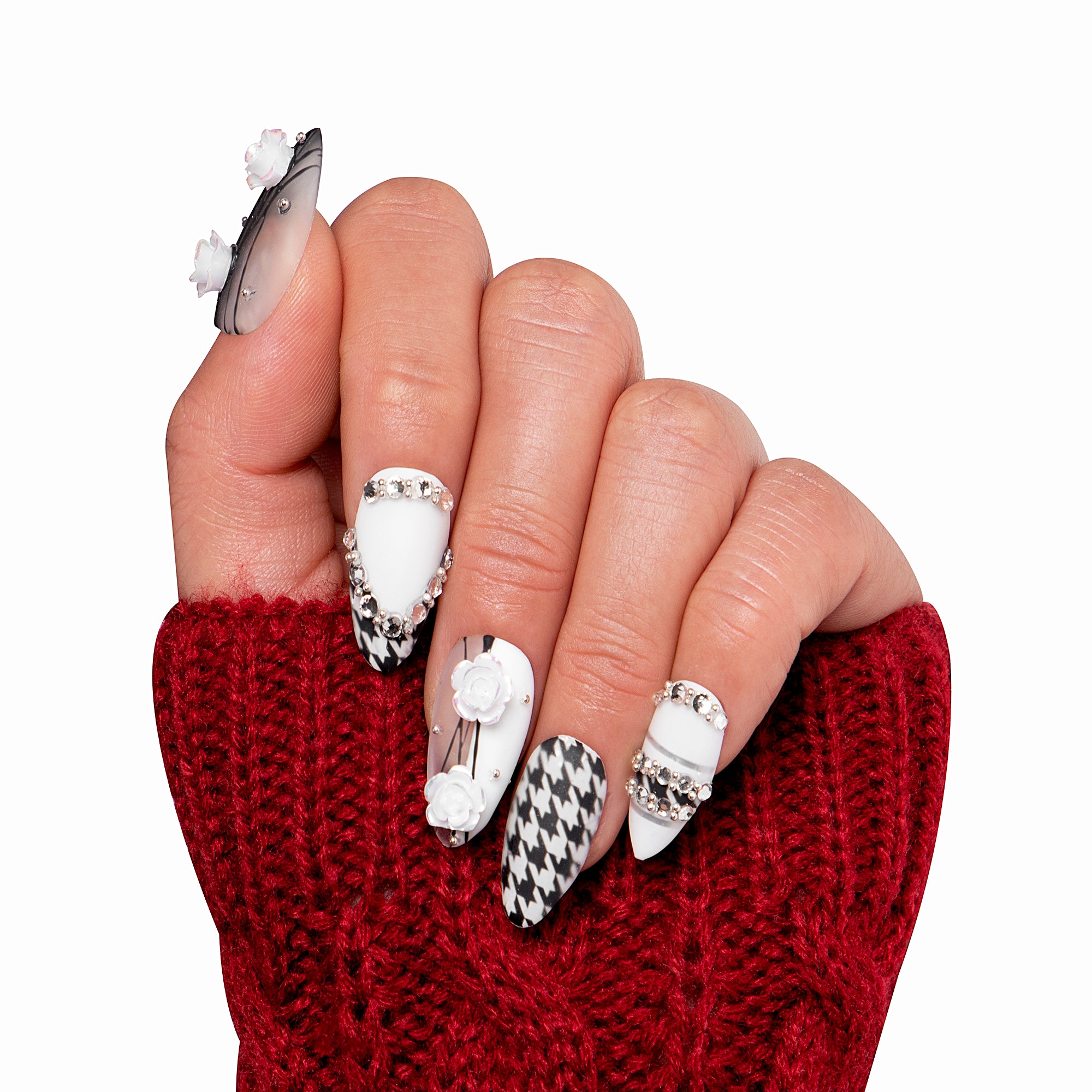 Houndstooth Handmade Nails H30