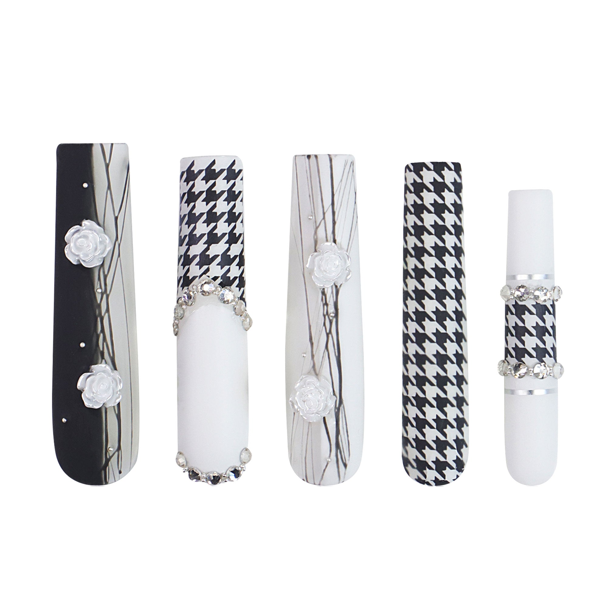 Houndstooth Handmade Nails H30