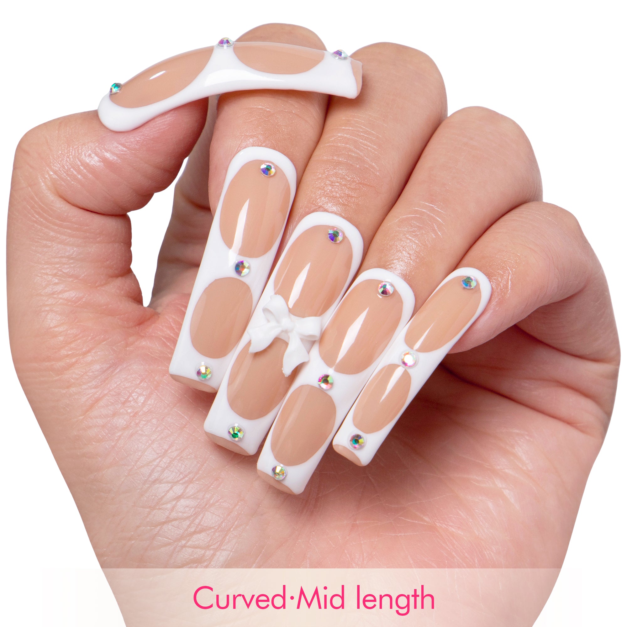 White Gladiator Handmade Nails H301