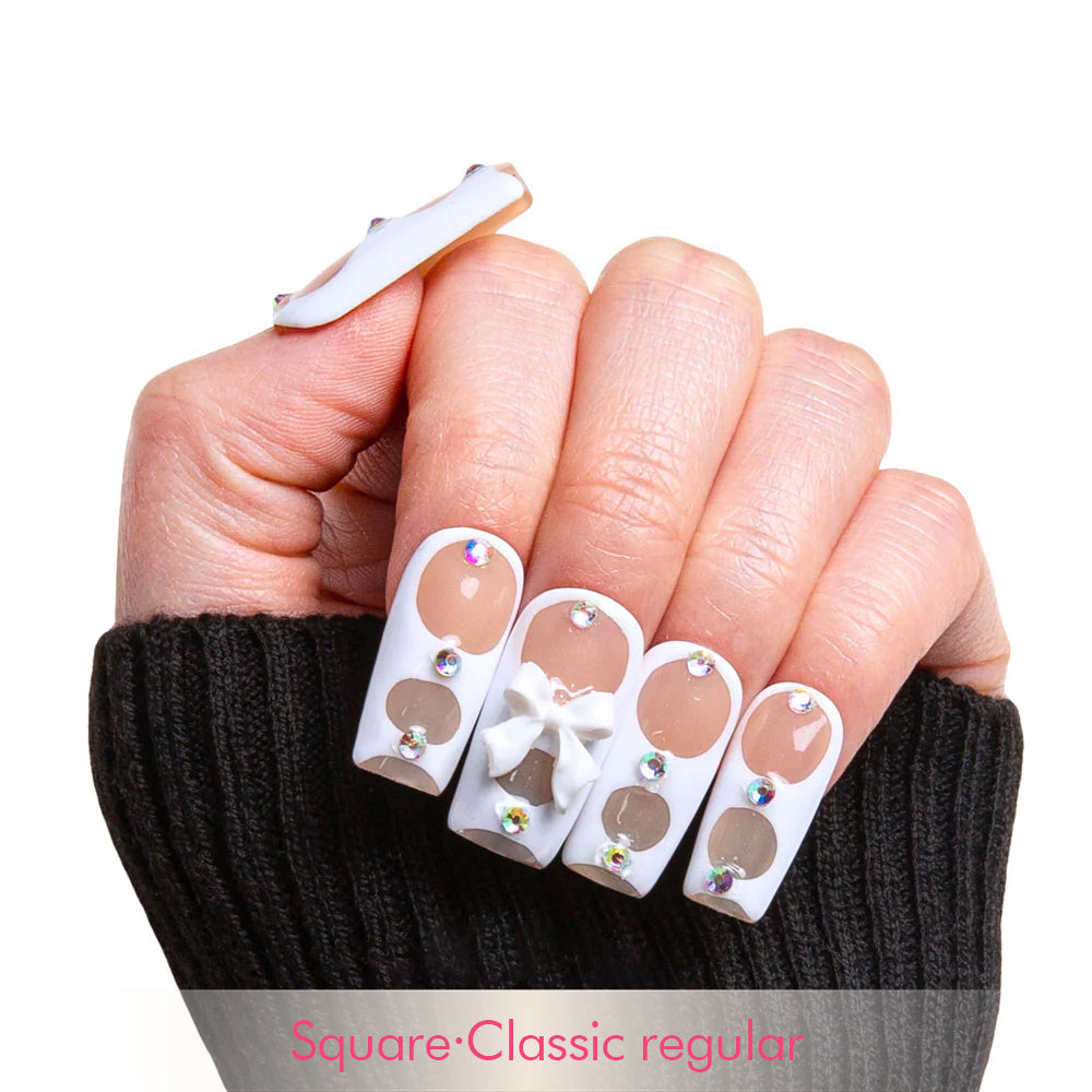 White Gladiator Handmade Nails H301