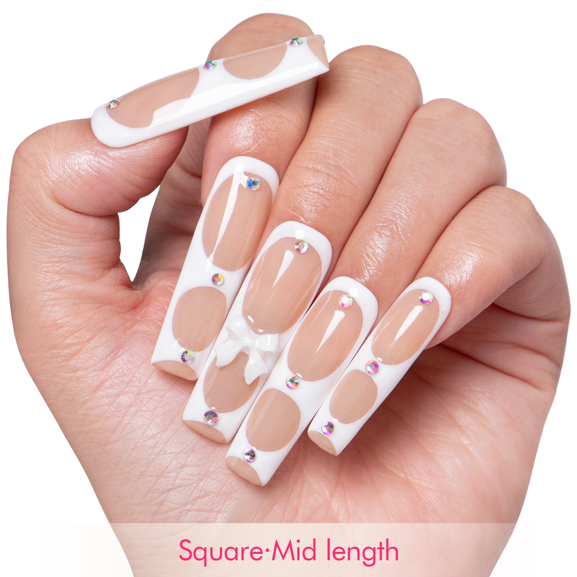 White Gladiator Handmade Nails H301