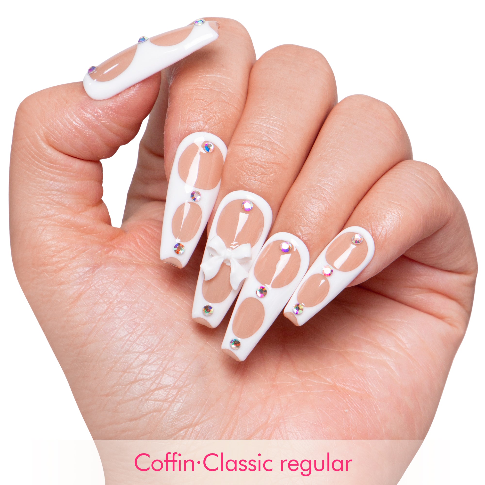 White Gladiator Handmade Nails H301