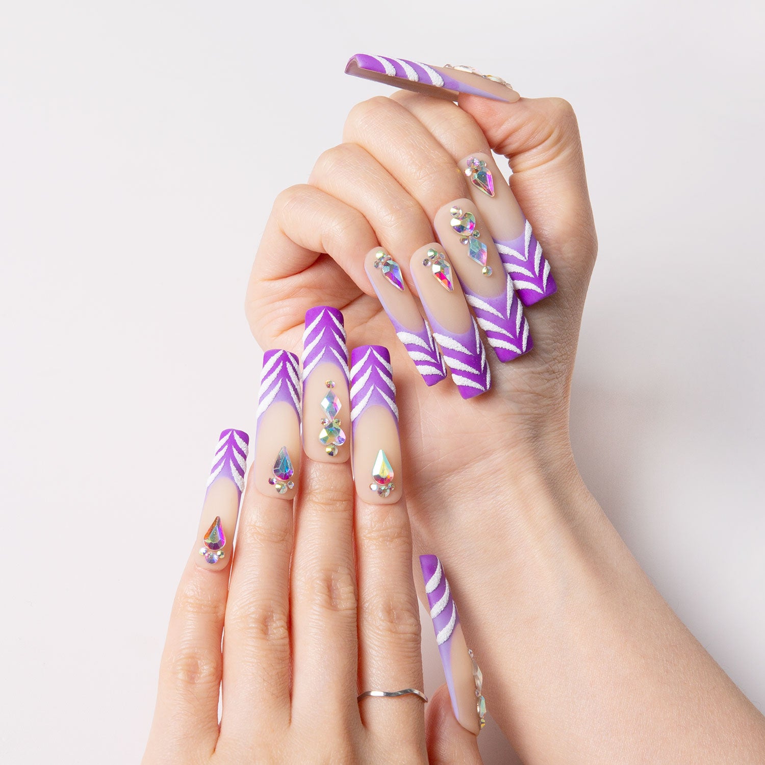 Purple Haze Handmade Square Nails H304