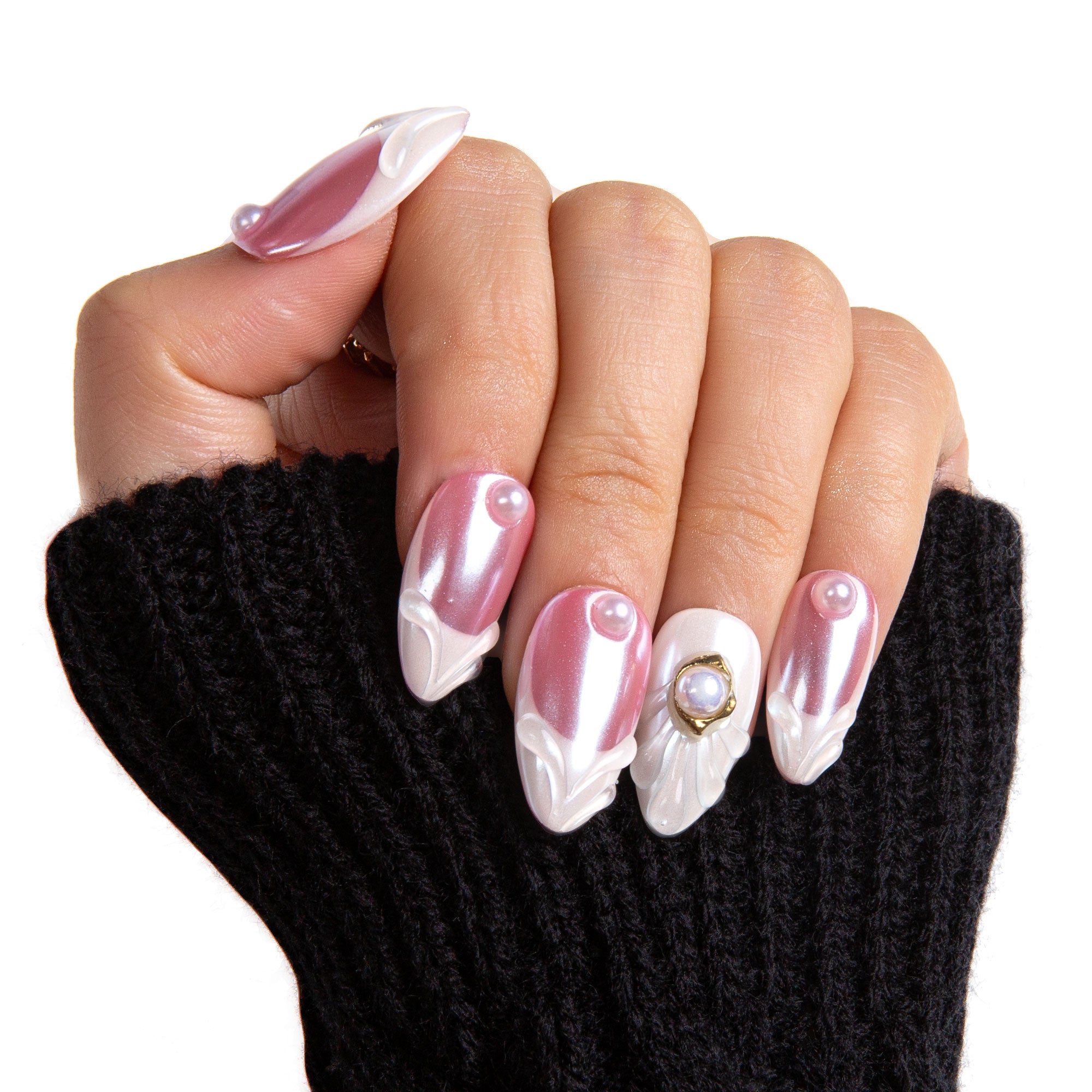 The White Handmade Nails H306