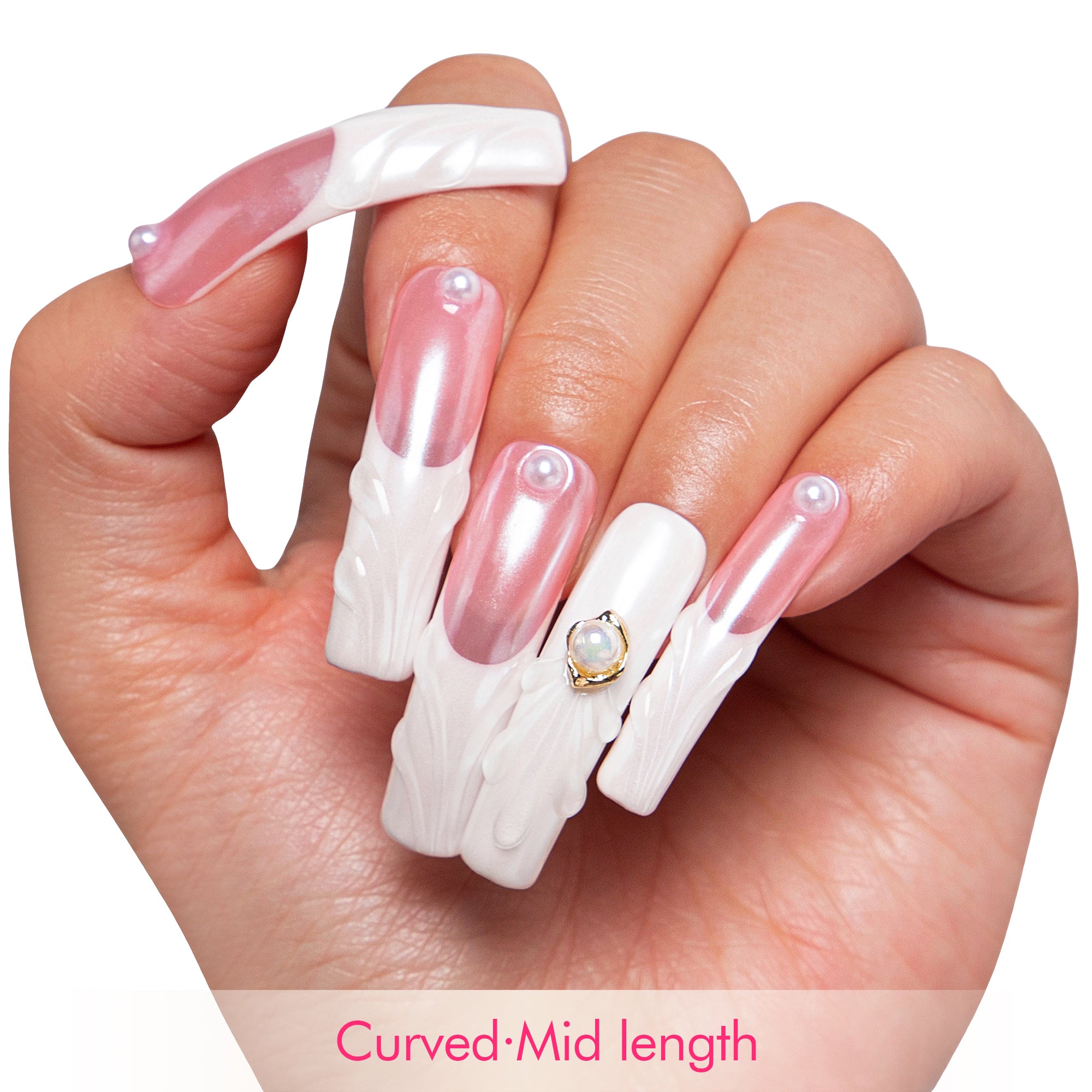 The White Handmade Nails H306