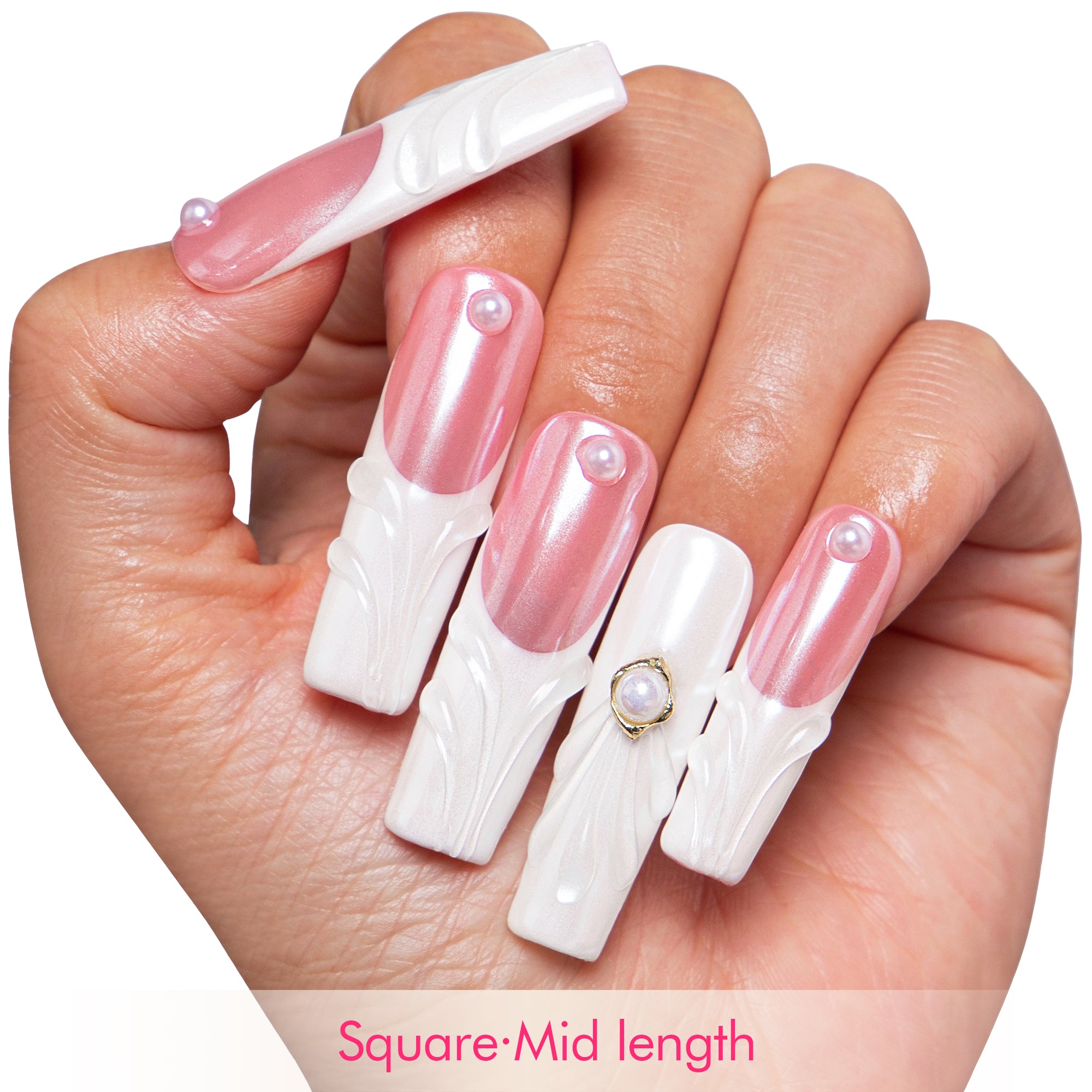 The White Handmade Nails H306