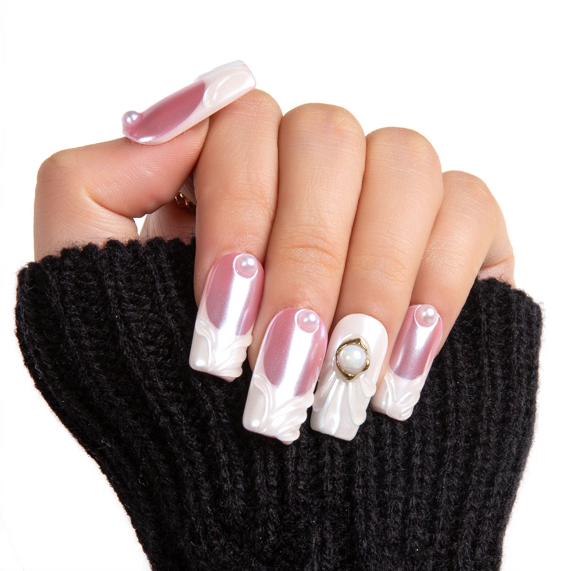 The White Handmade Nails H306