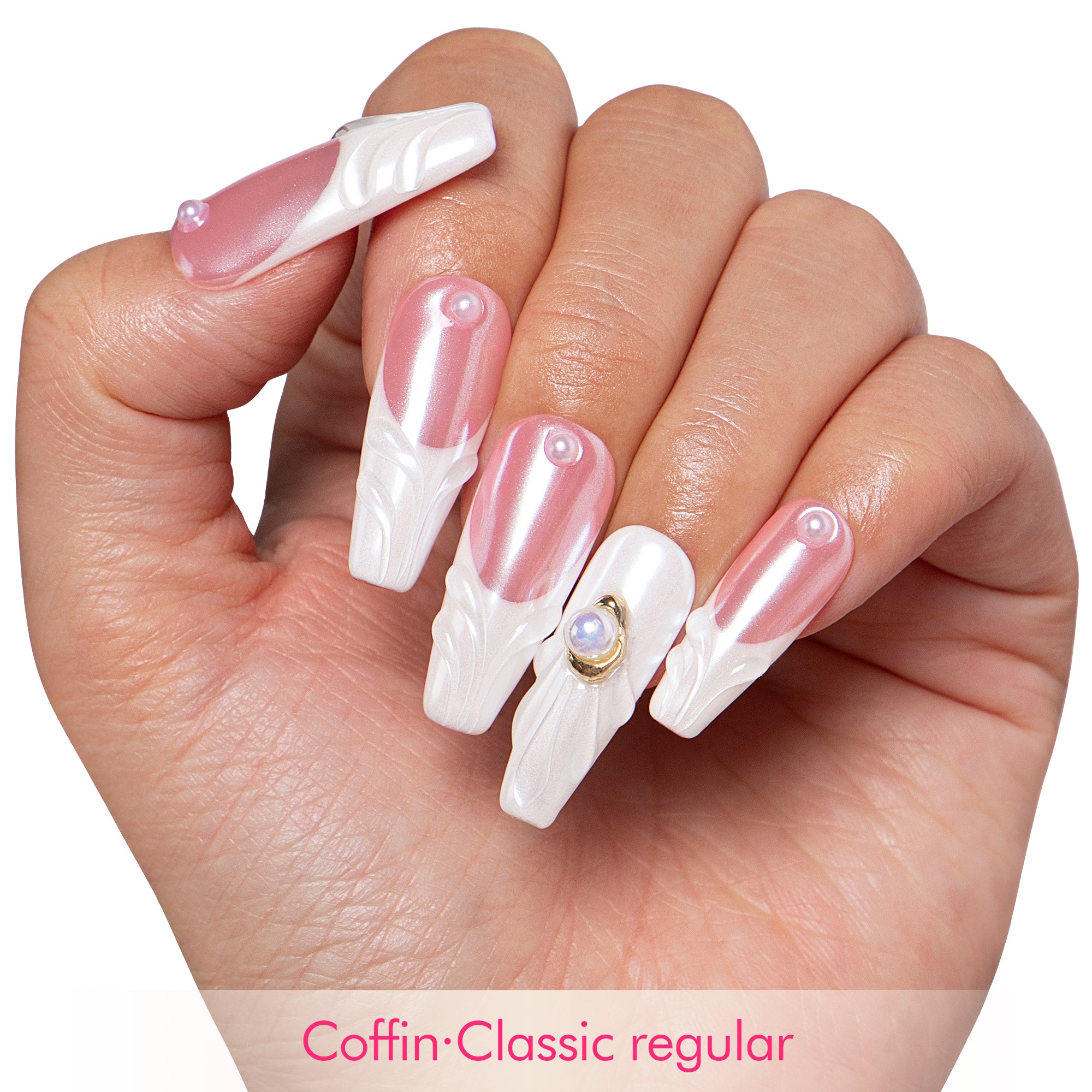 The White Handmade Nails H306