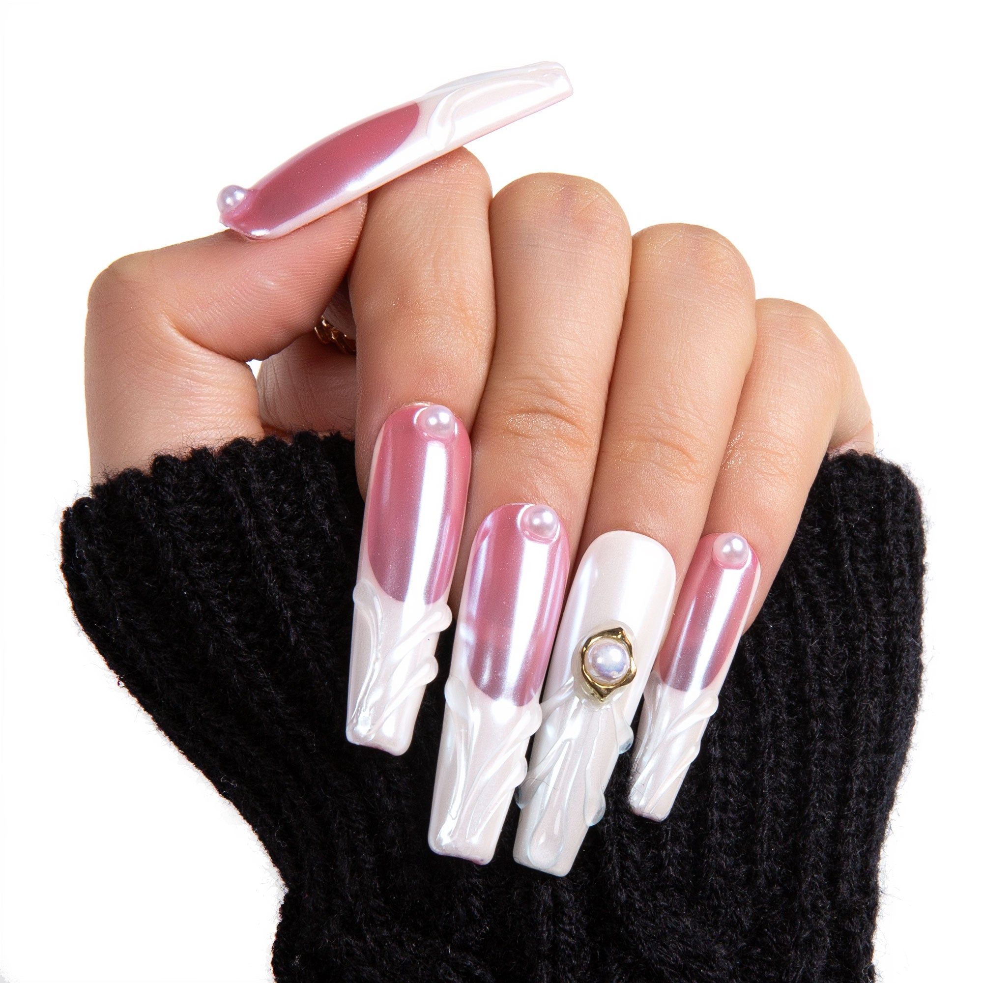 The White Handmade Nails H306