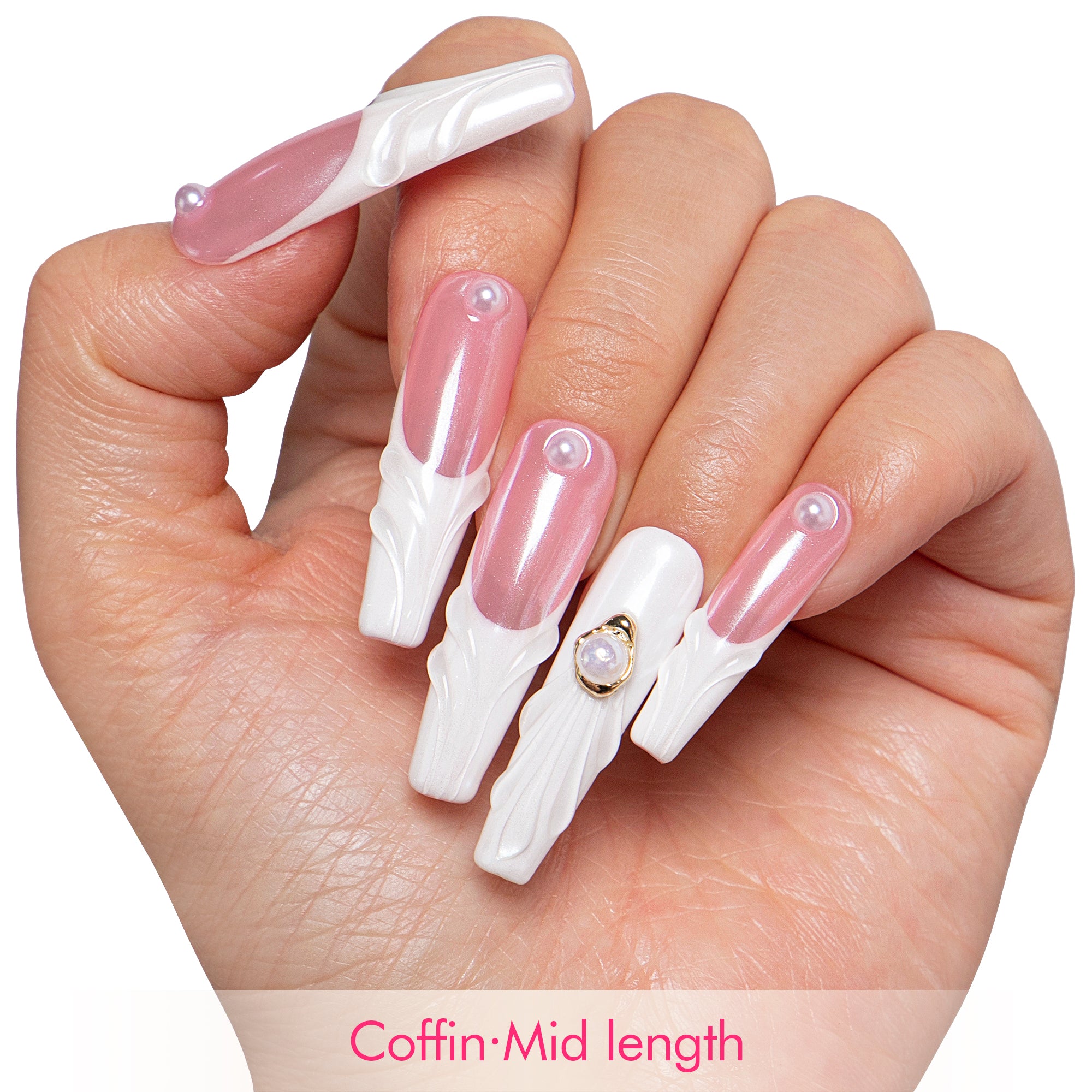 The White Handmade Nails H306
