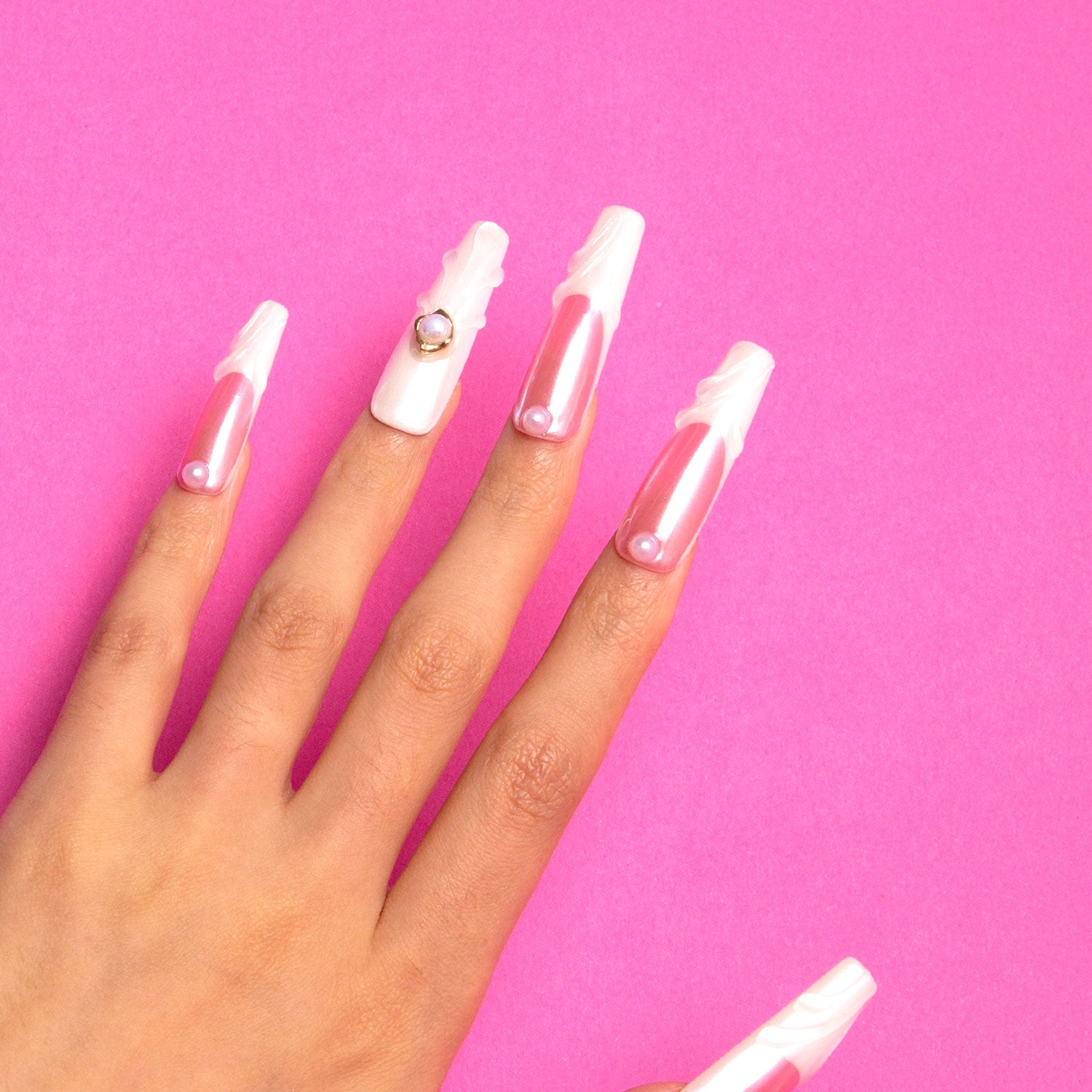 The White Handmade Coffin Nails H306