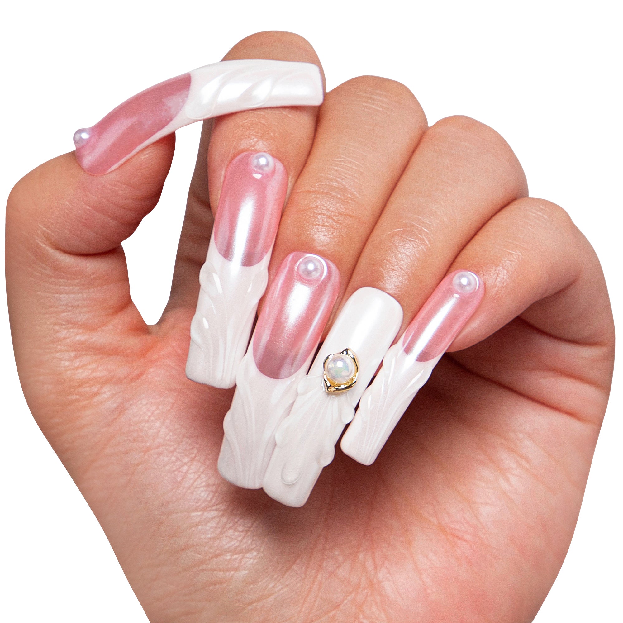 The White Handmade Nails H306