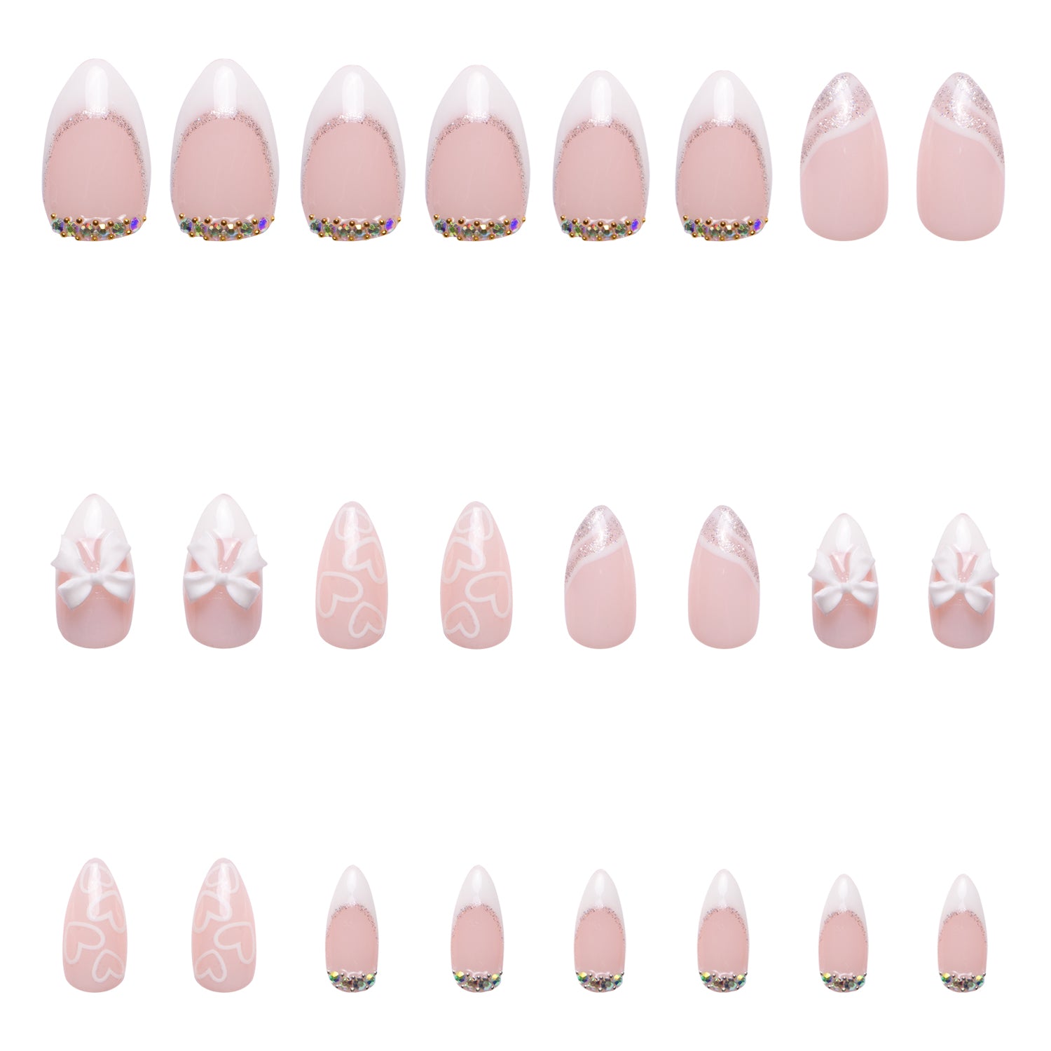 Silver Blanc Handmade Nails 24pcs H309