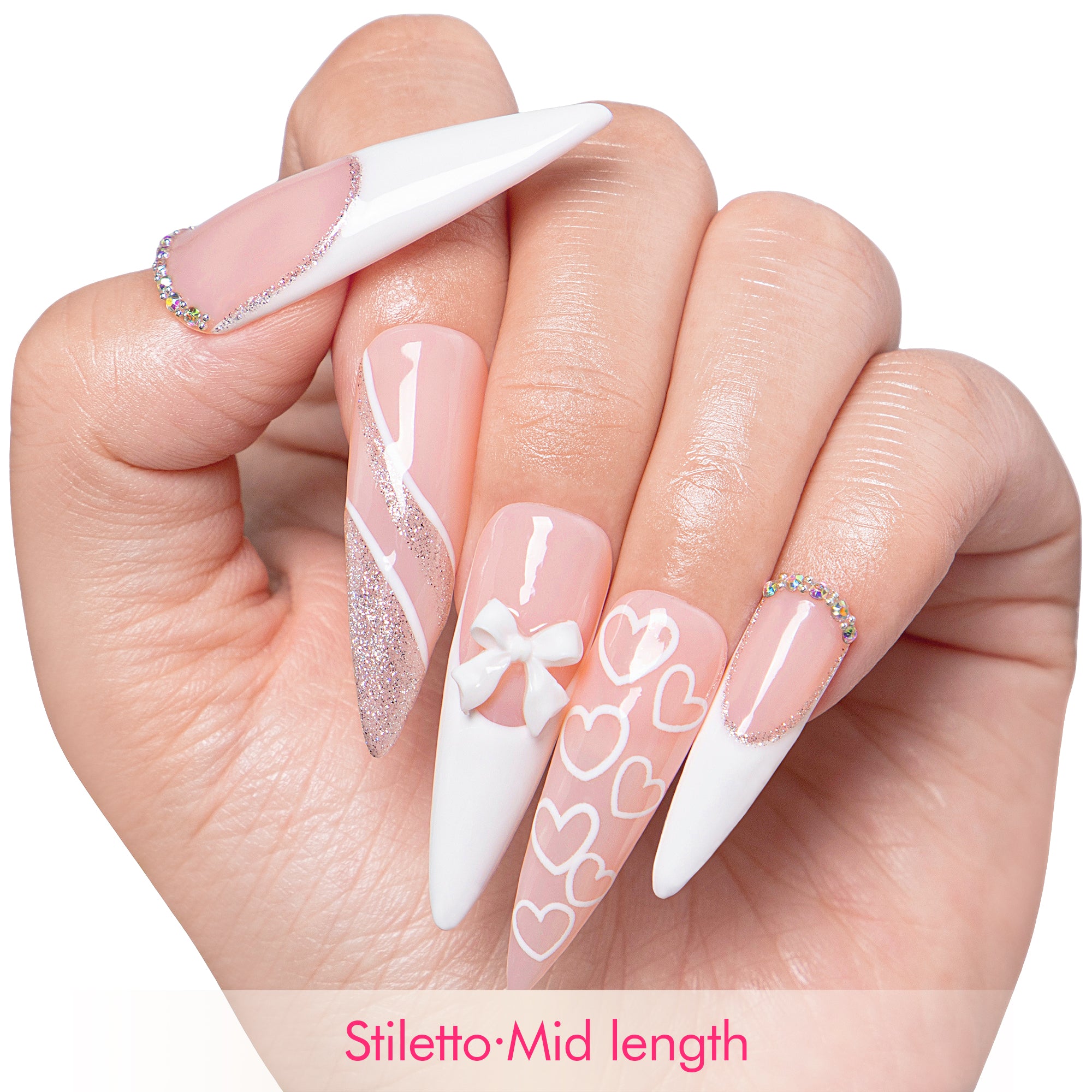 Silver Blanc Handmade Nails H309