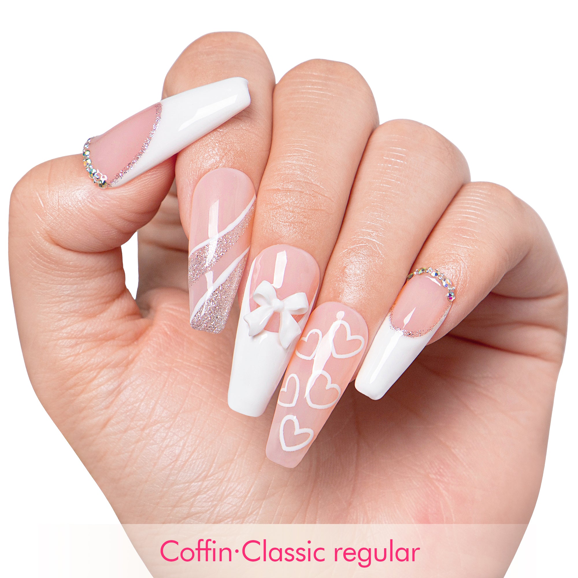 Silver Blanc Handmade Nails H309
