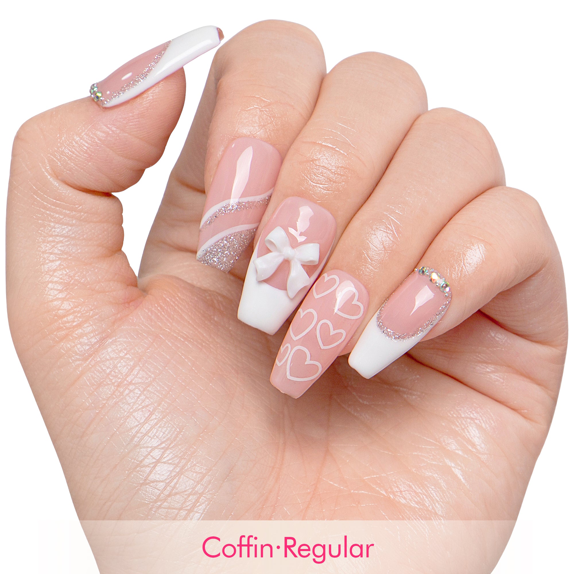 Silver Blanc Handmade Nails H309