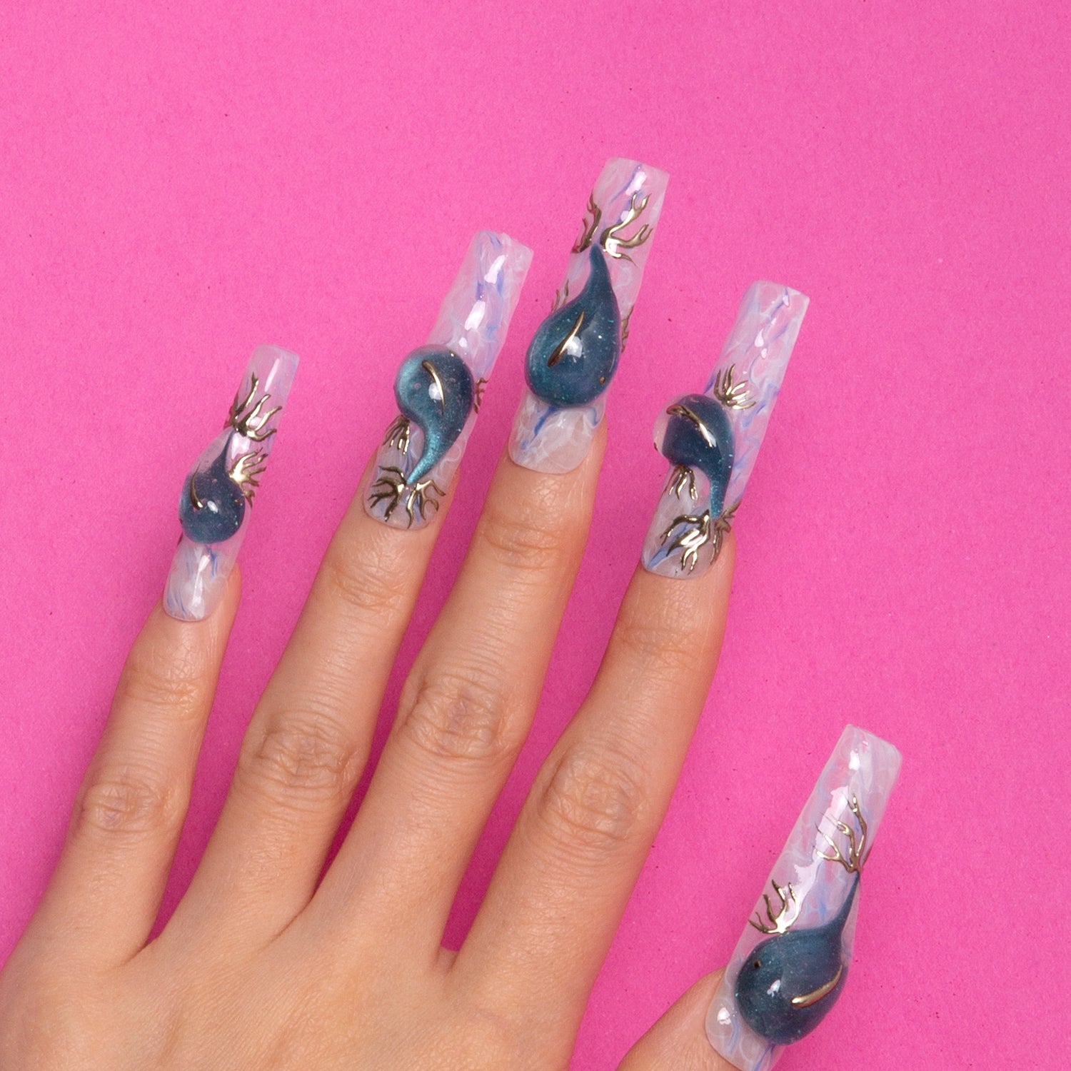 Mystical Dreams Handmade Square Nails H312