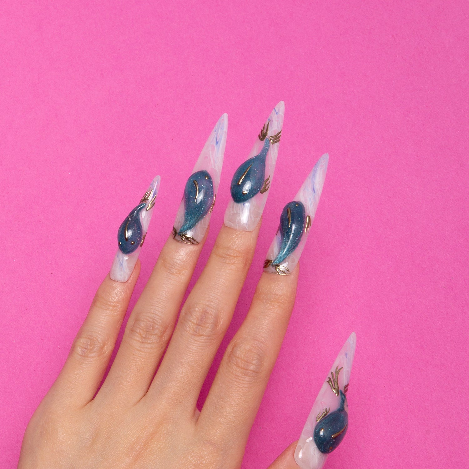 Mystical Dreams Handmade Stiletto Nails H312 RTS