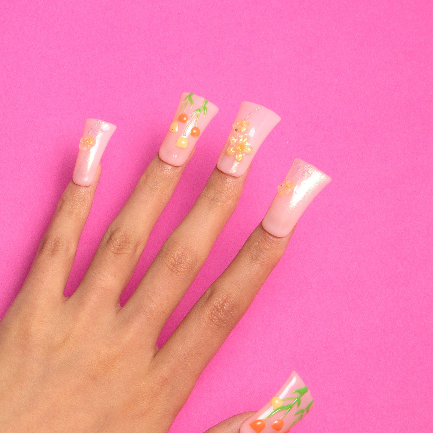 Flower Refresher Handmade Duck Nails H313