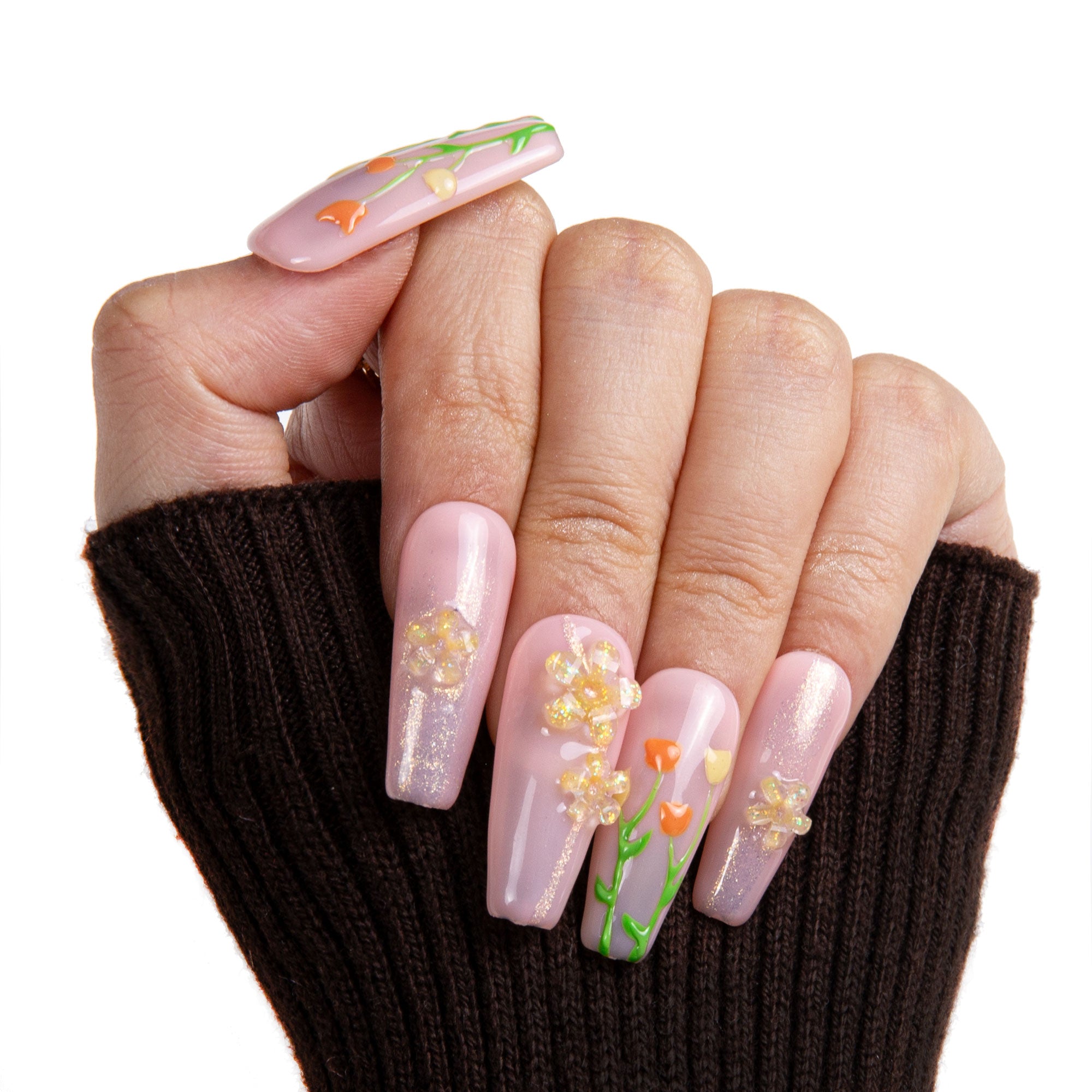 Flower Refresher Handmade Nails H313