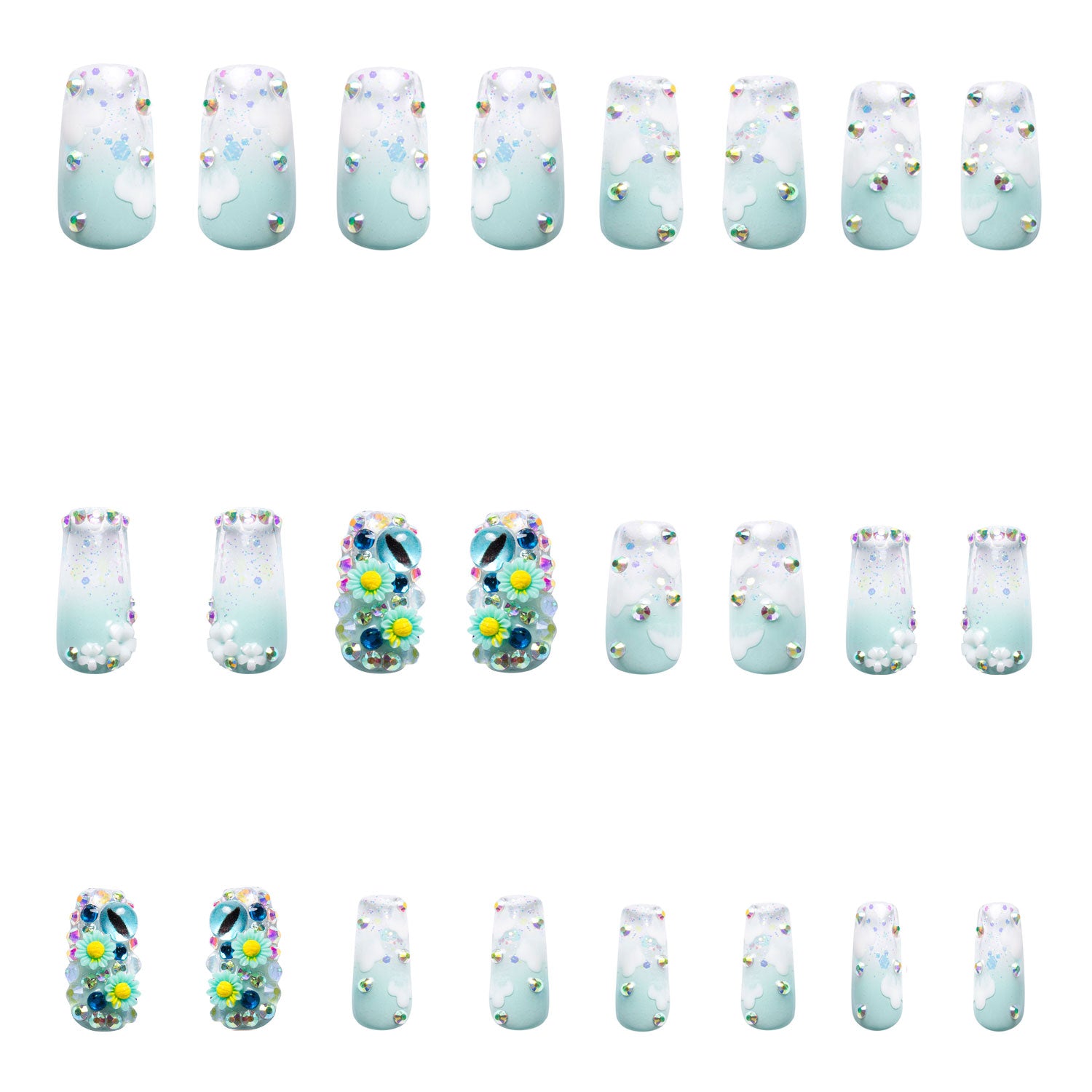 Stellar Haze Handmade Nails 24pcs H316