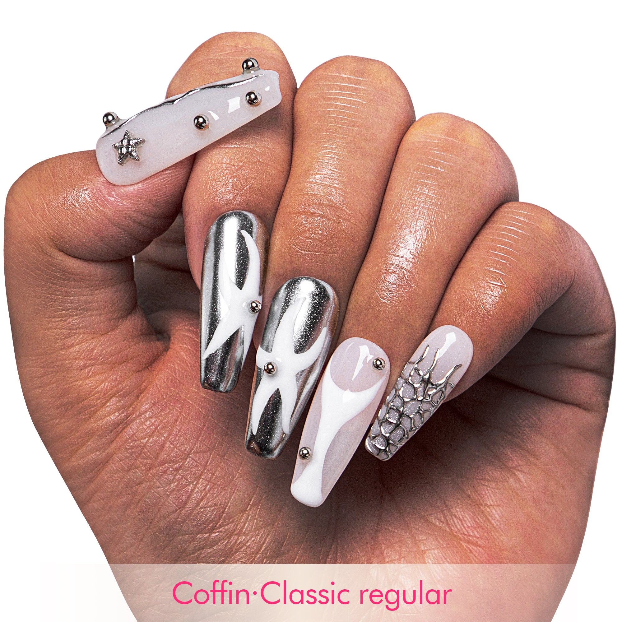 Frozen Star Handmade Nails H318