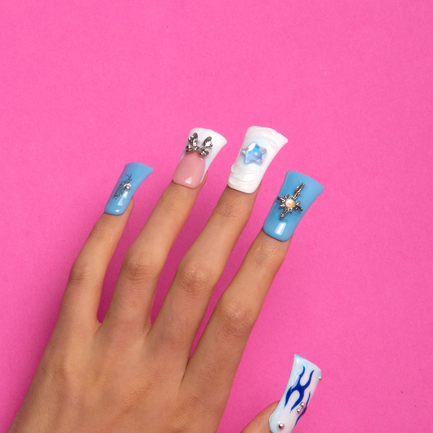 Frozen Handmade Duck Nails H319