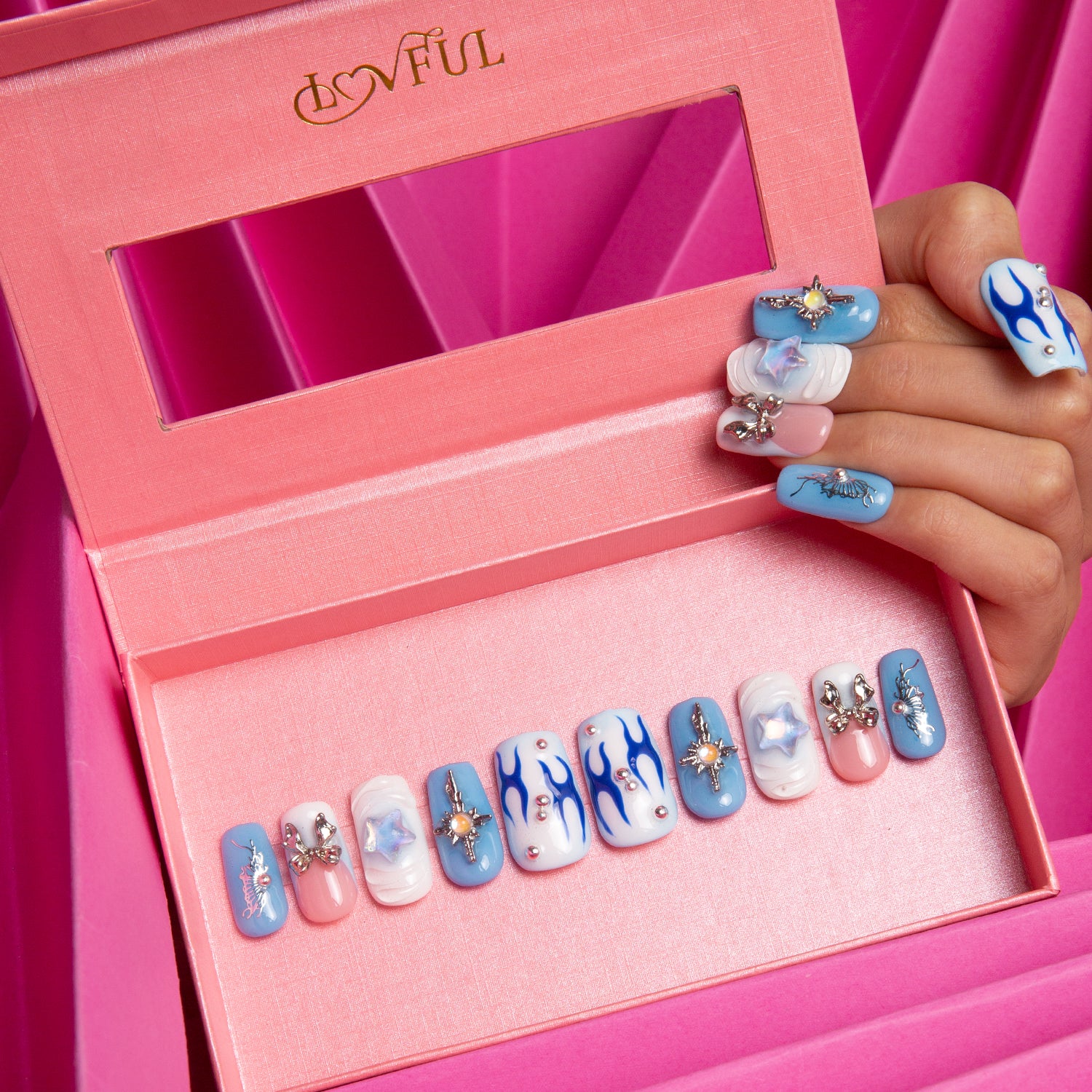 Frozen Handmade Square Nails H319