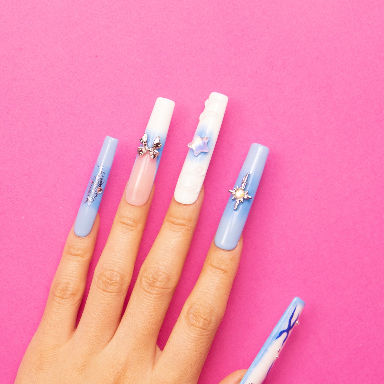 Frozen Handmade Square Nails H319