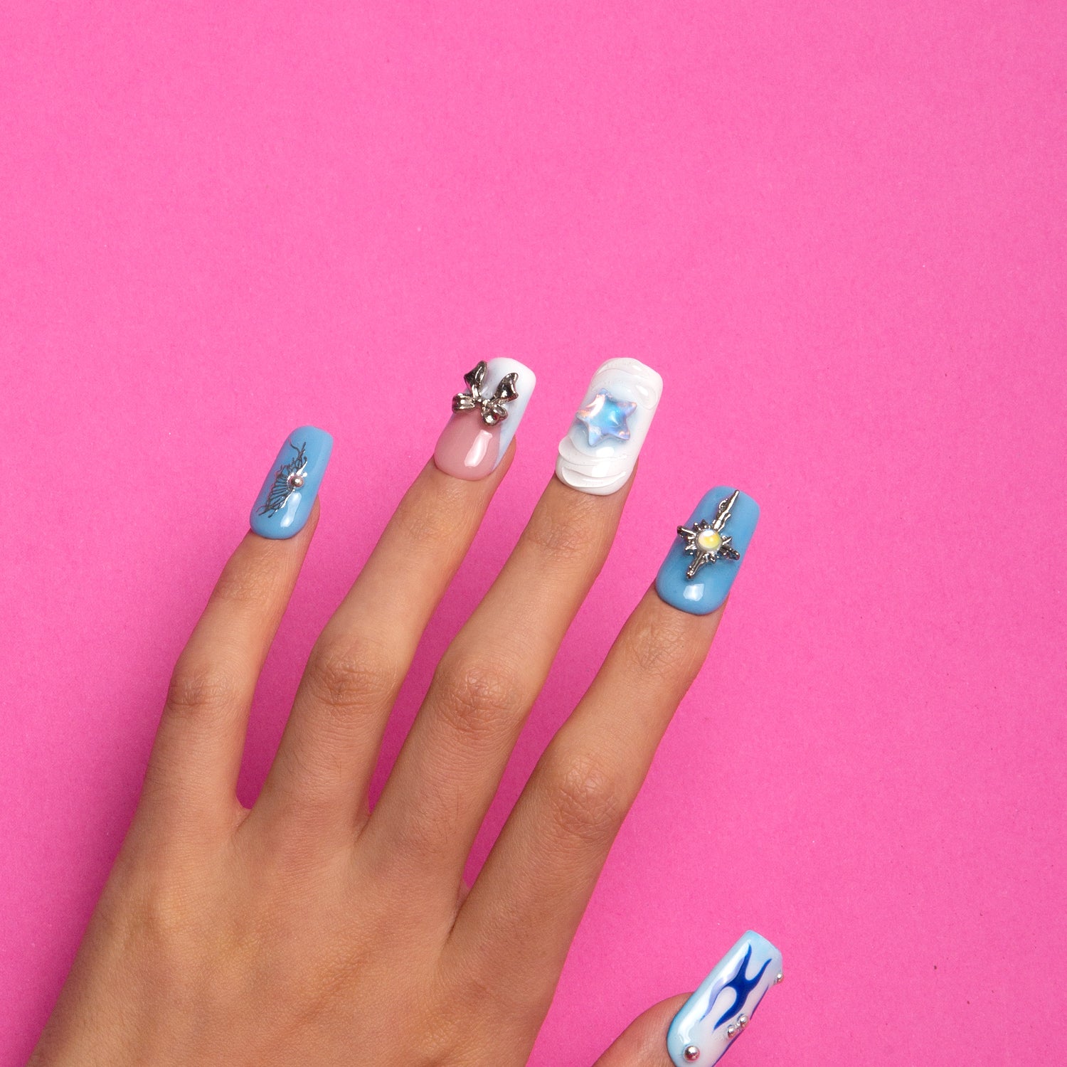 Frozen Handmade Square Nails H319