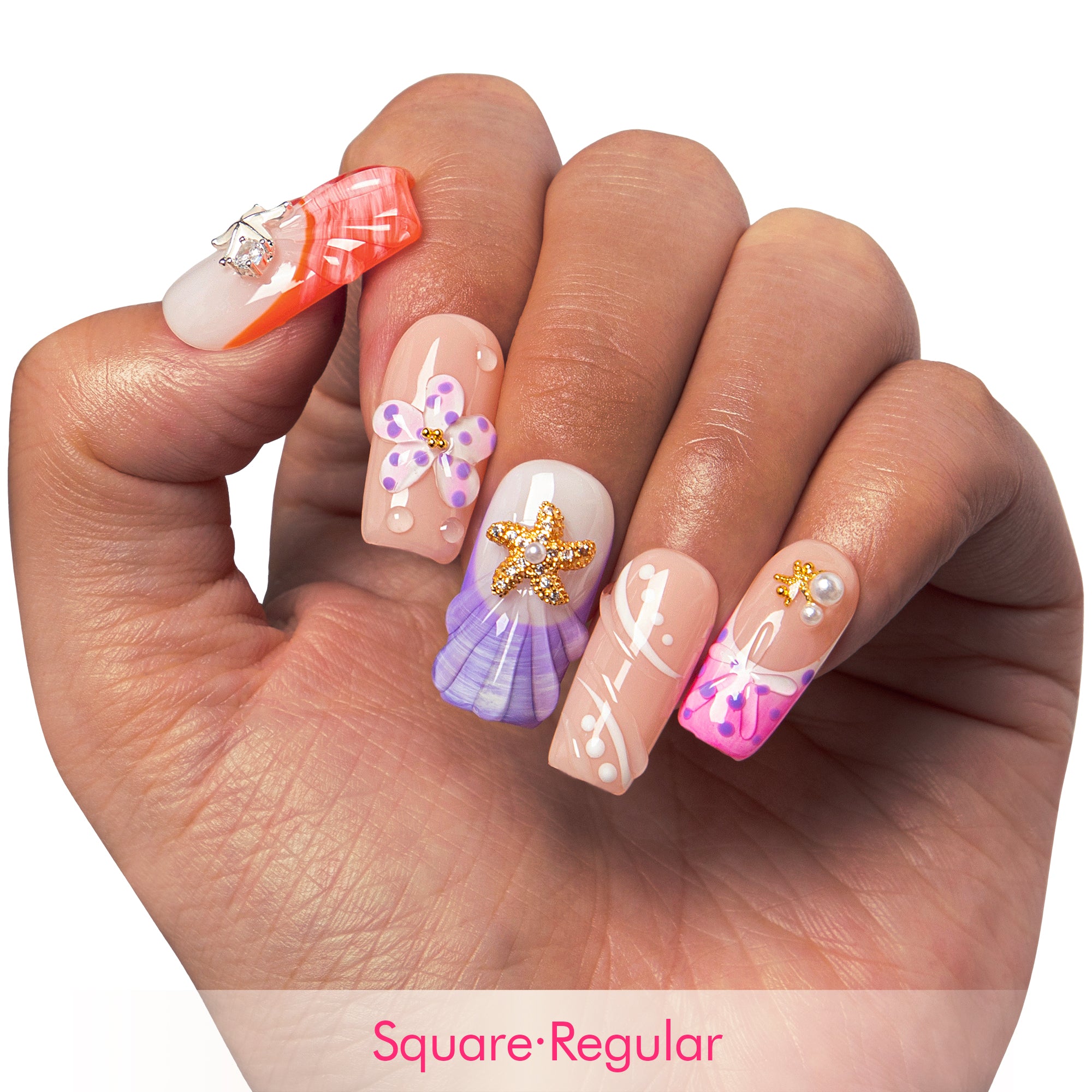 Coastal Sparkle Handmade Nails H320