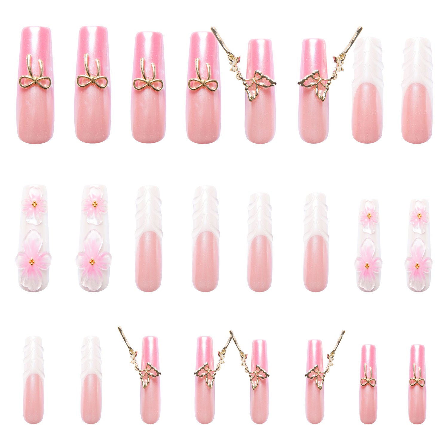 Blossom Aura Handmade Nails 24pcs H322