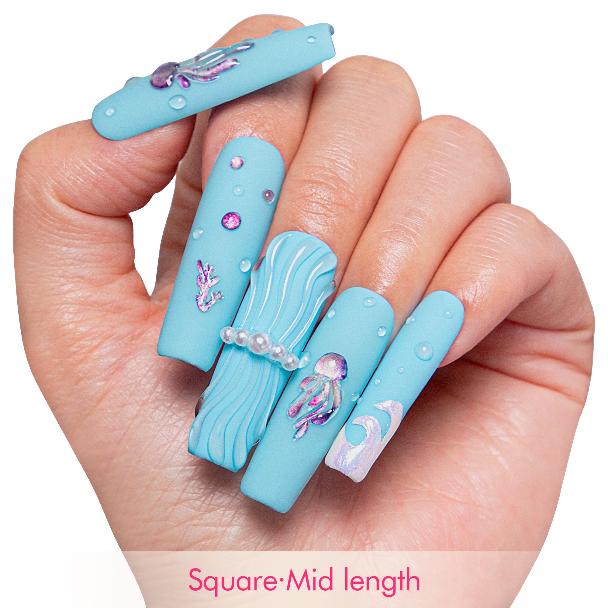 Coral Rhapsody Handmade Nails H323