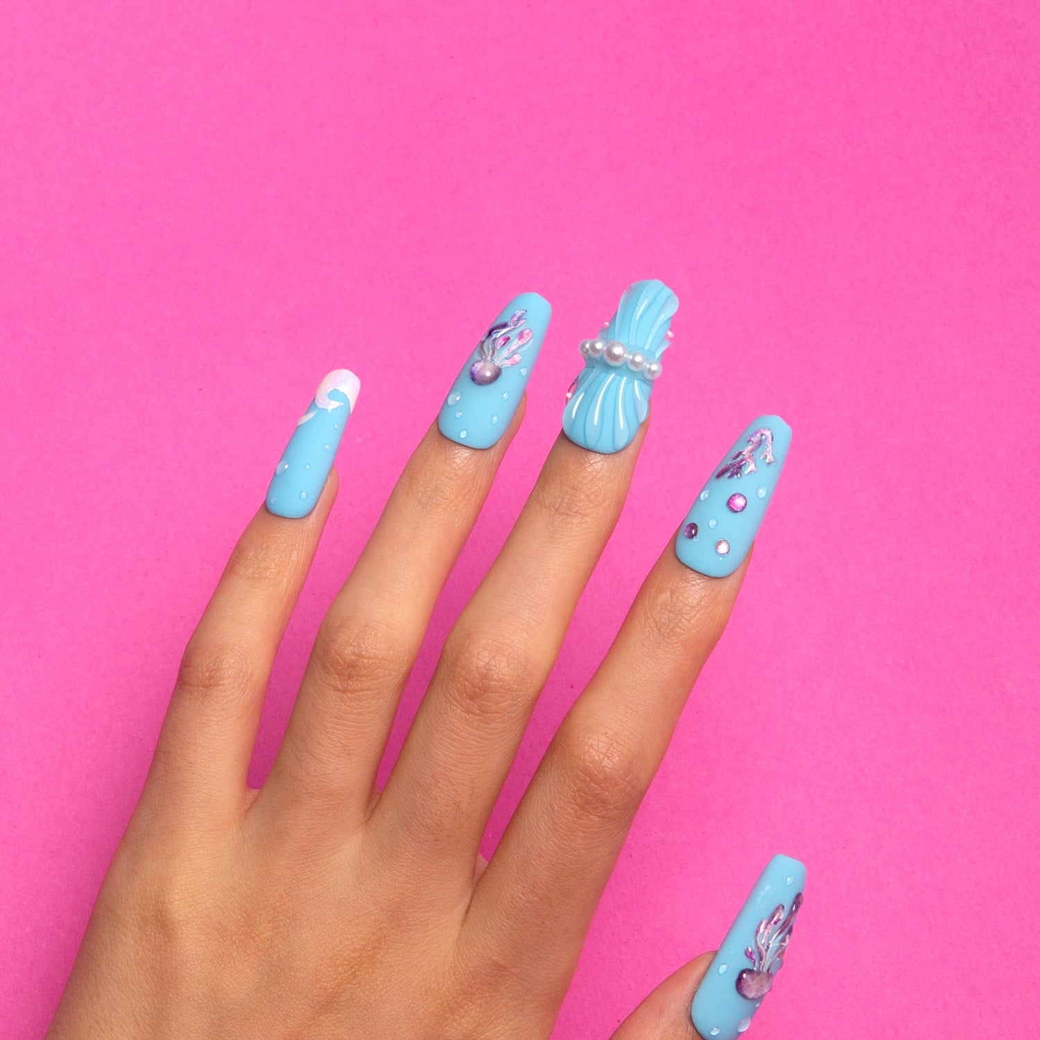 Bikini Bottom Handmade Coffin Nails H323