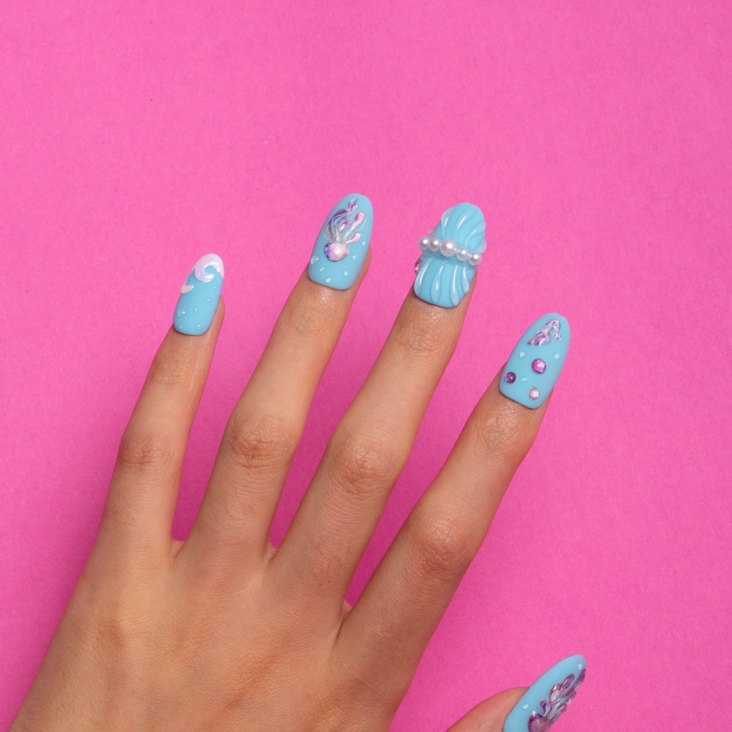 Bikini Bottom Handmade Round Nails H323