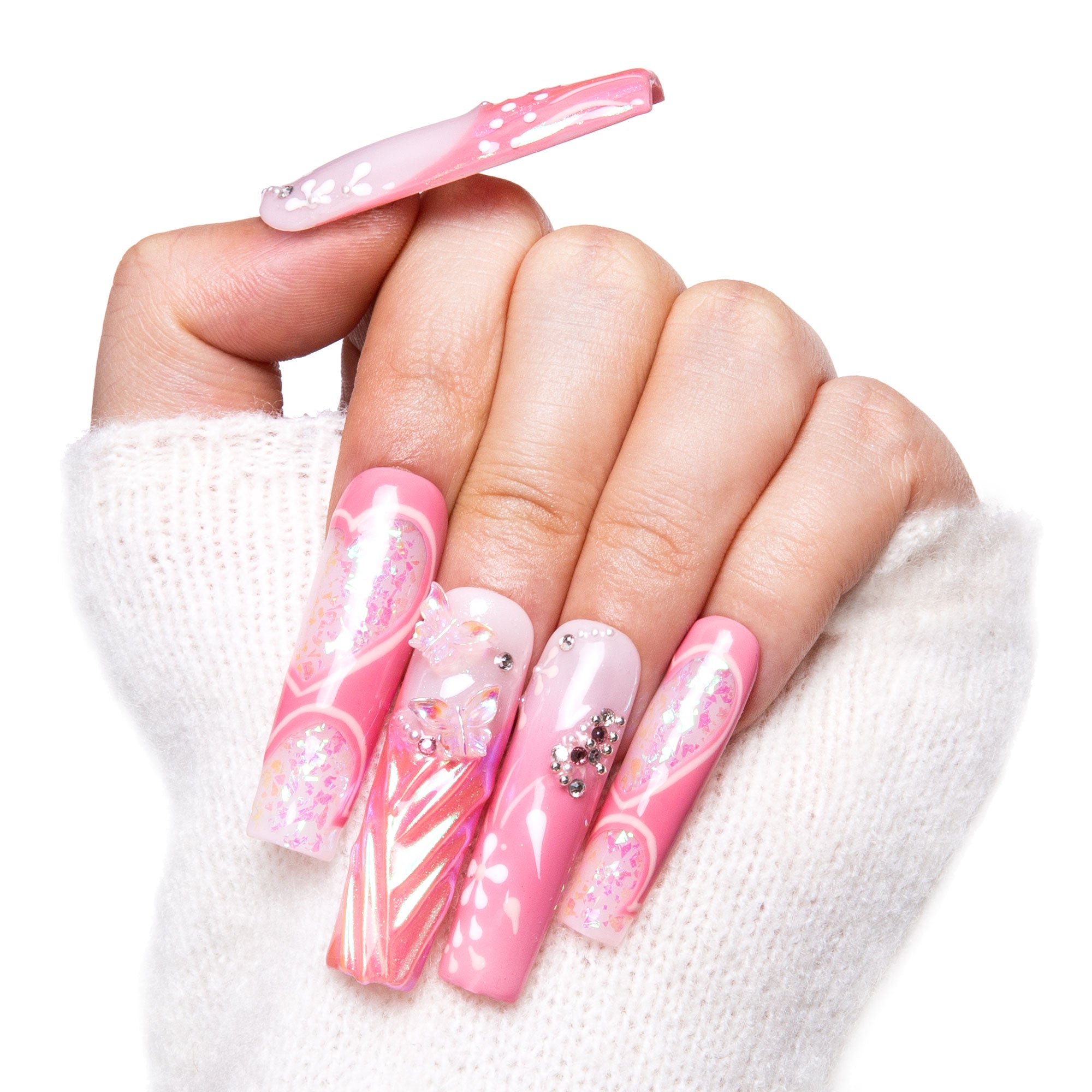 Pink Fantasy Handmade Nails H327