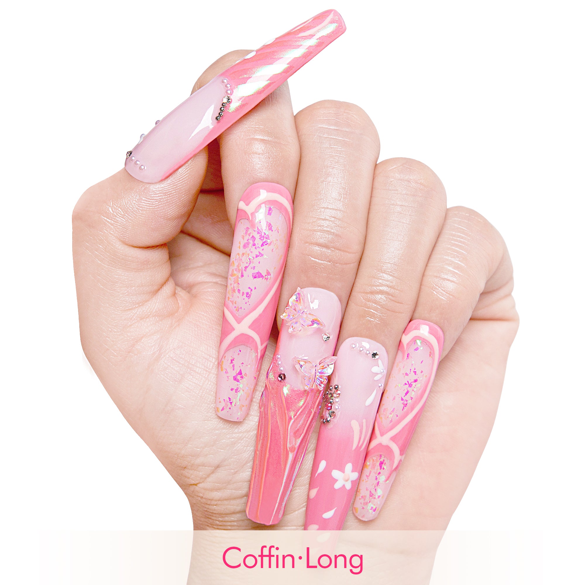 Pink Fantasy Handmade Nails H327